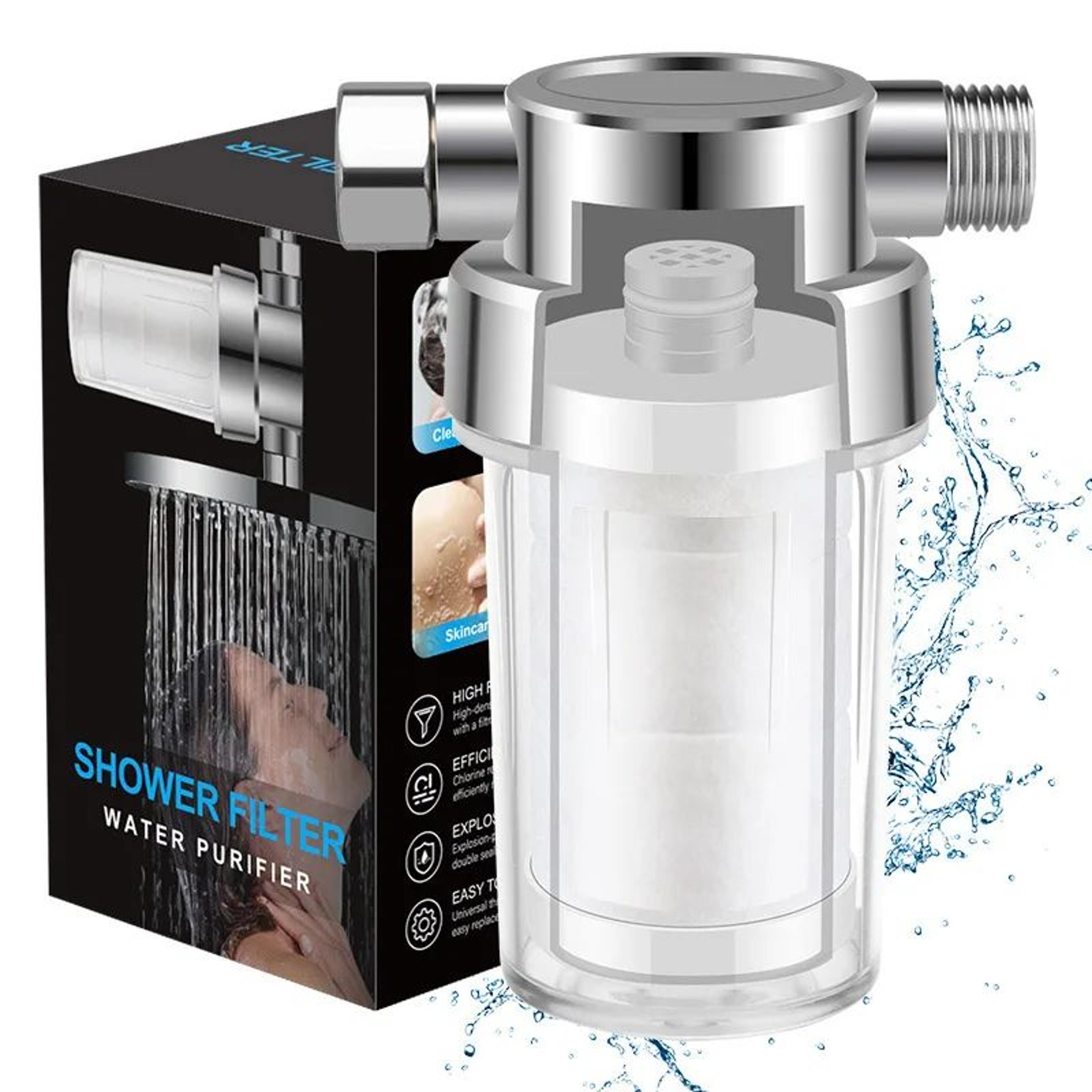 universal shower head water filter chlorine removal purifier with replaceable cartridge