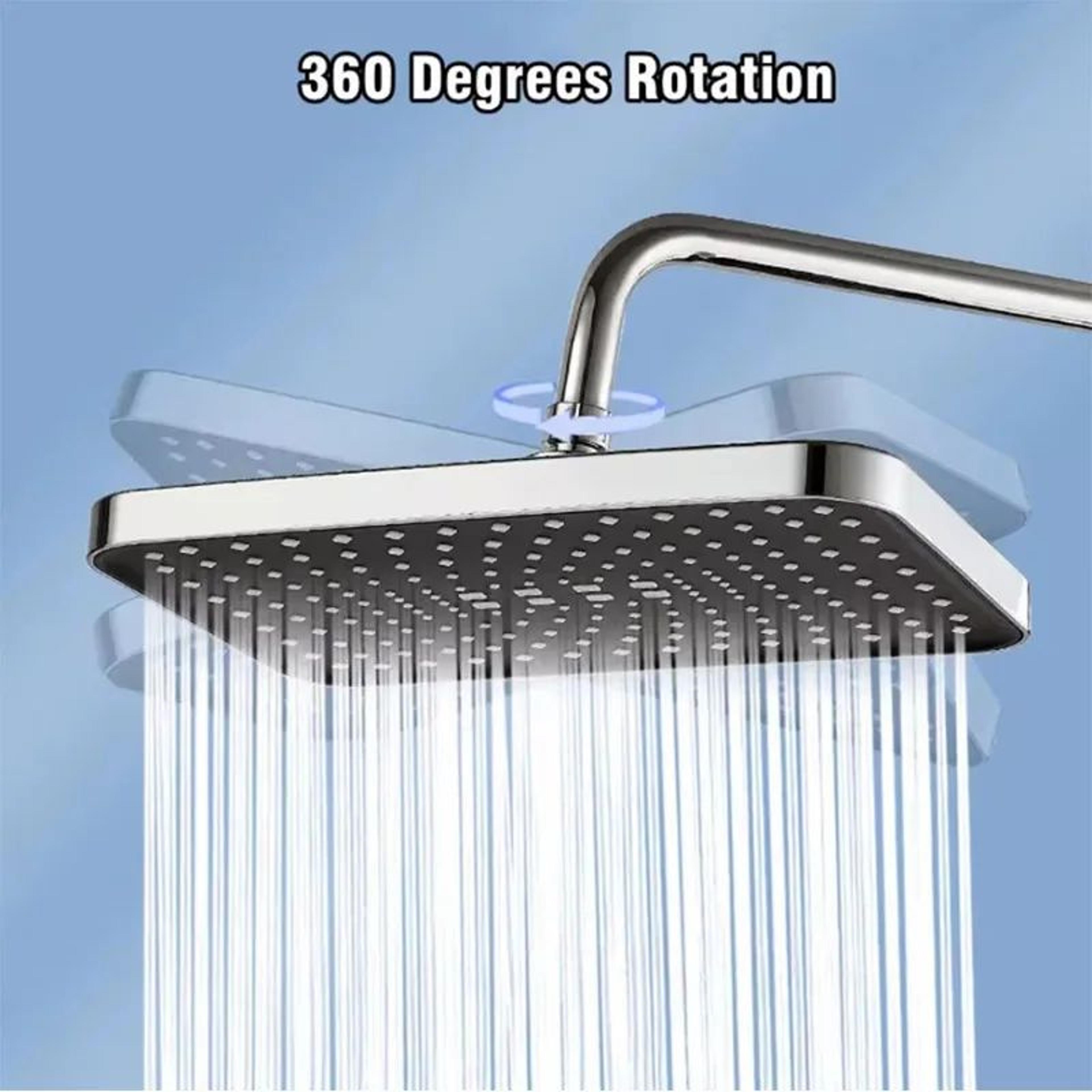 High Pressure Rainfall Shower Head Large Panel 360 Adjustable Bathroom Set 4