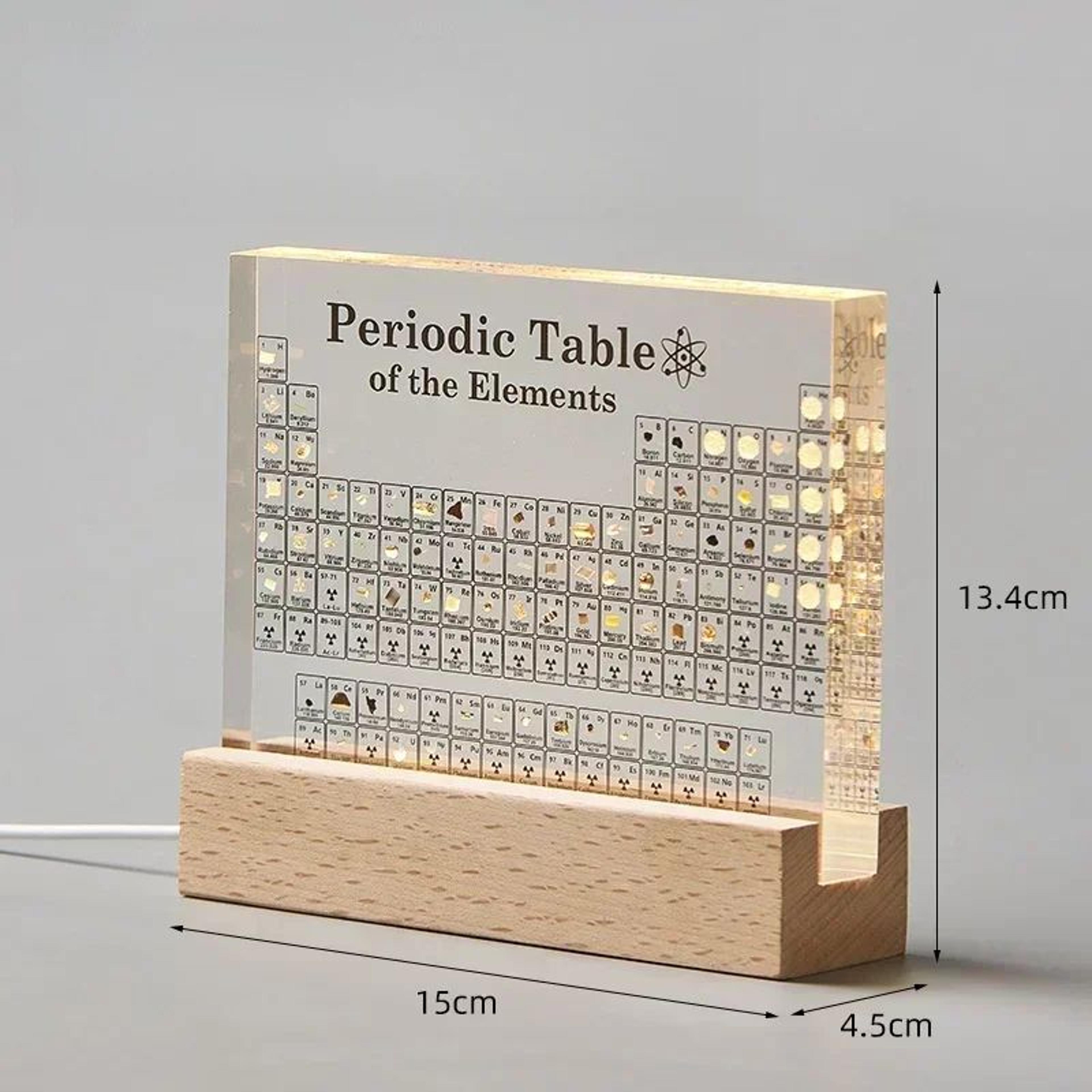 Premium Acrylic Periodic Table Display Real Element Science Desk Decor 5