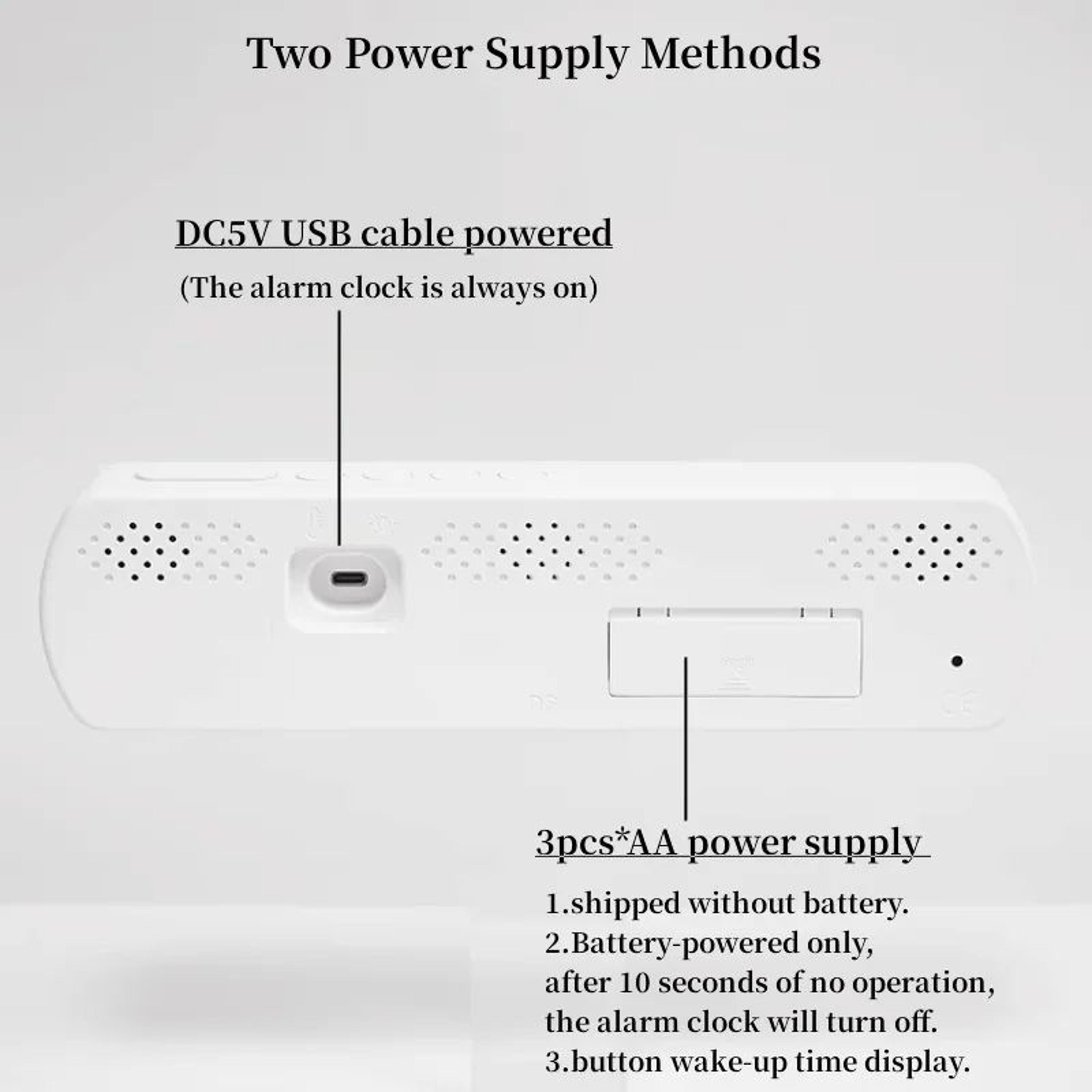 Modern LED Digital Alarm Clock With Temperature Humidity Display And Auto Dimming 4