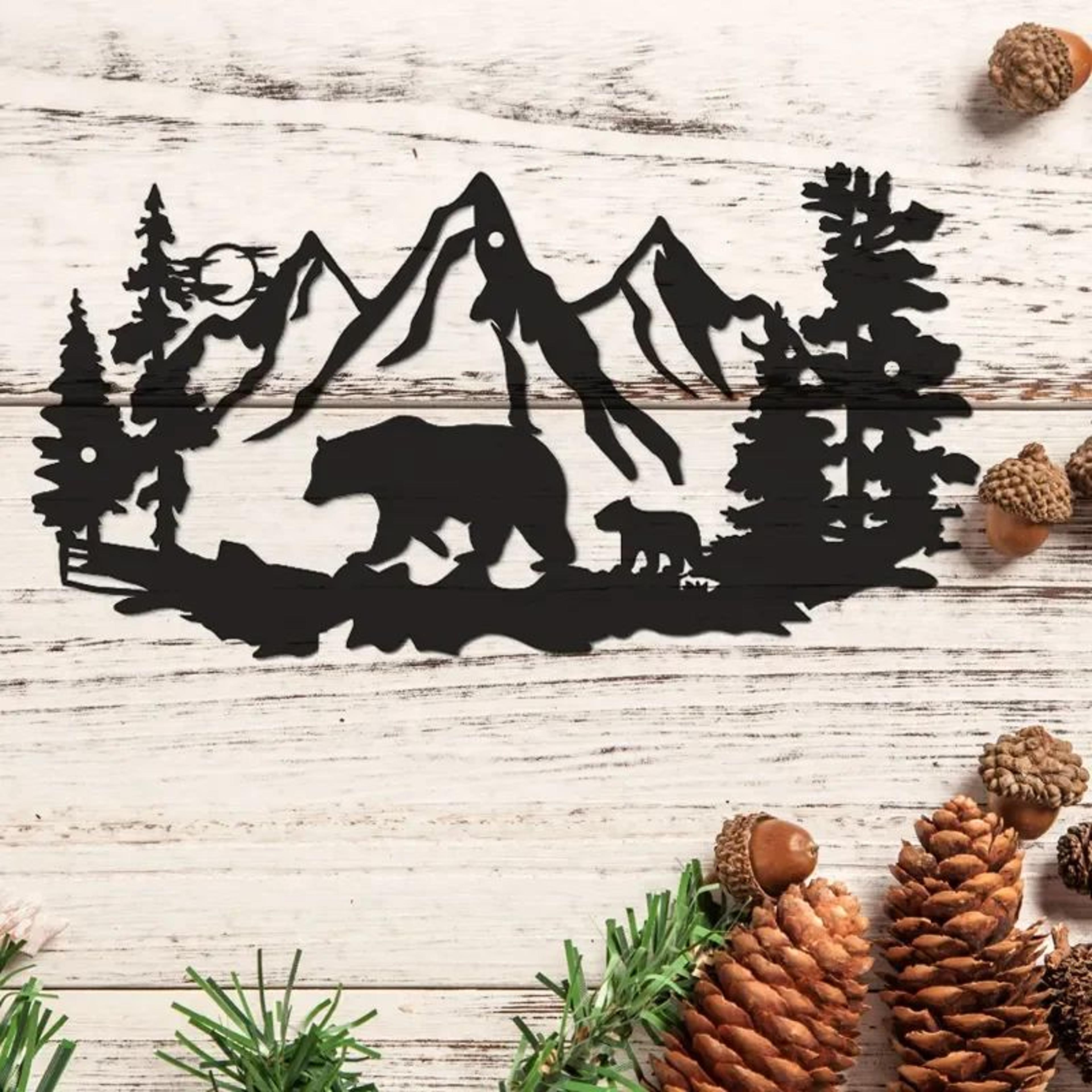 Rustic Bear Metal Wall Decor For Cabin Lodge And Nature Inspired Homes 6
