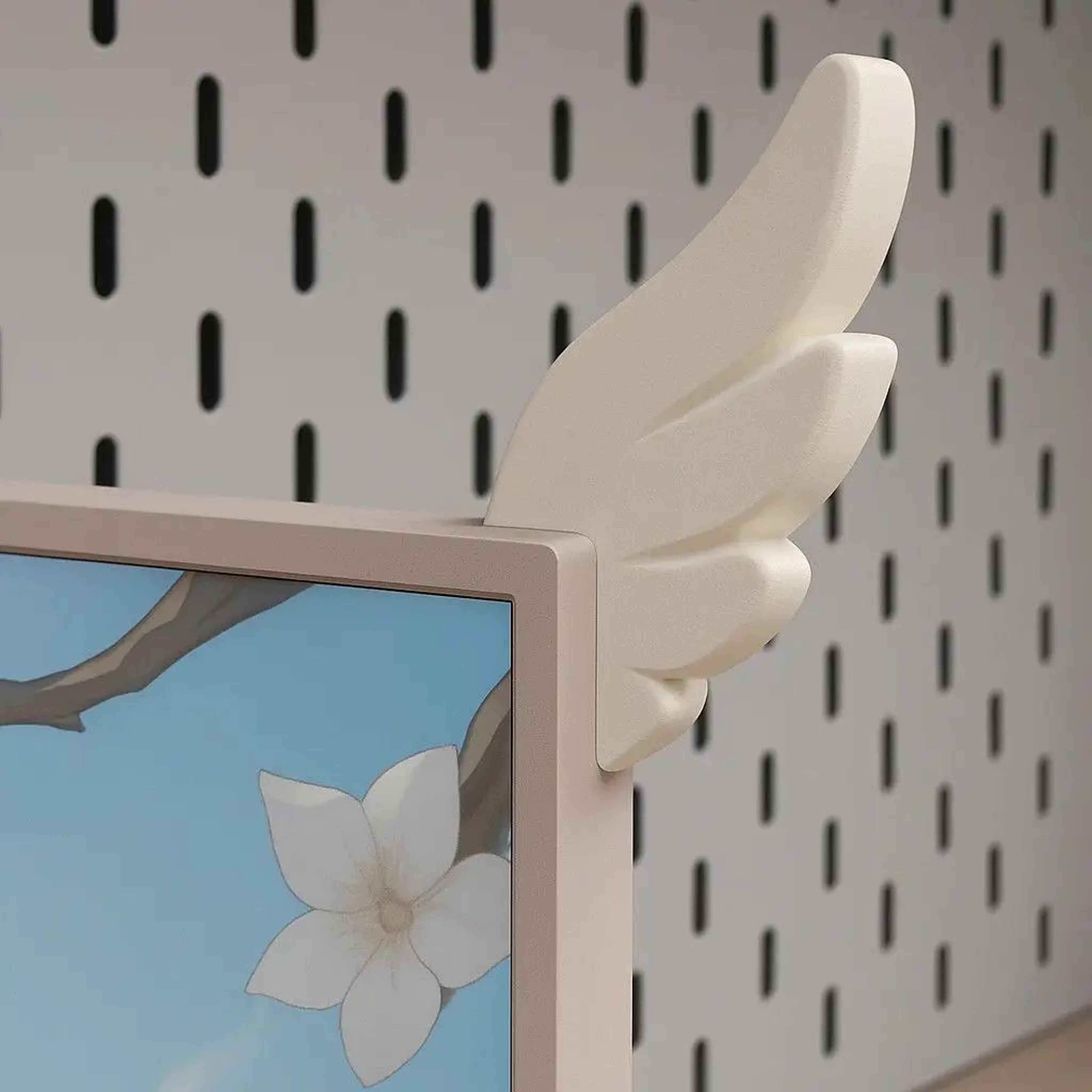 pink wing monitor decor 3d printed gaming setup accessories for desk aesthetic