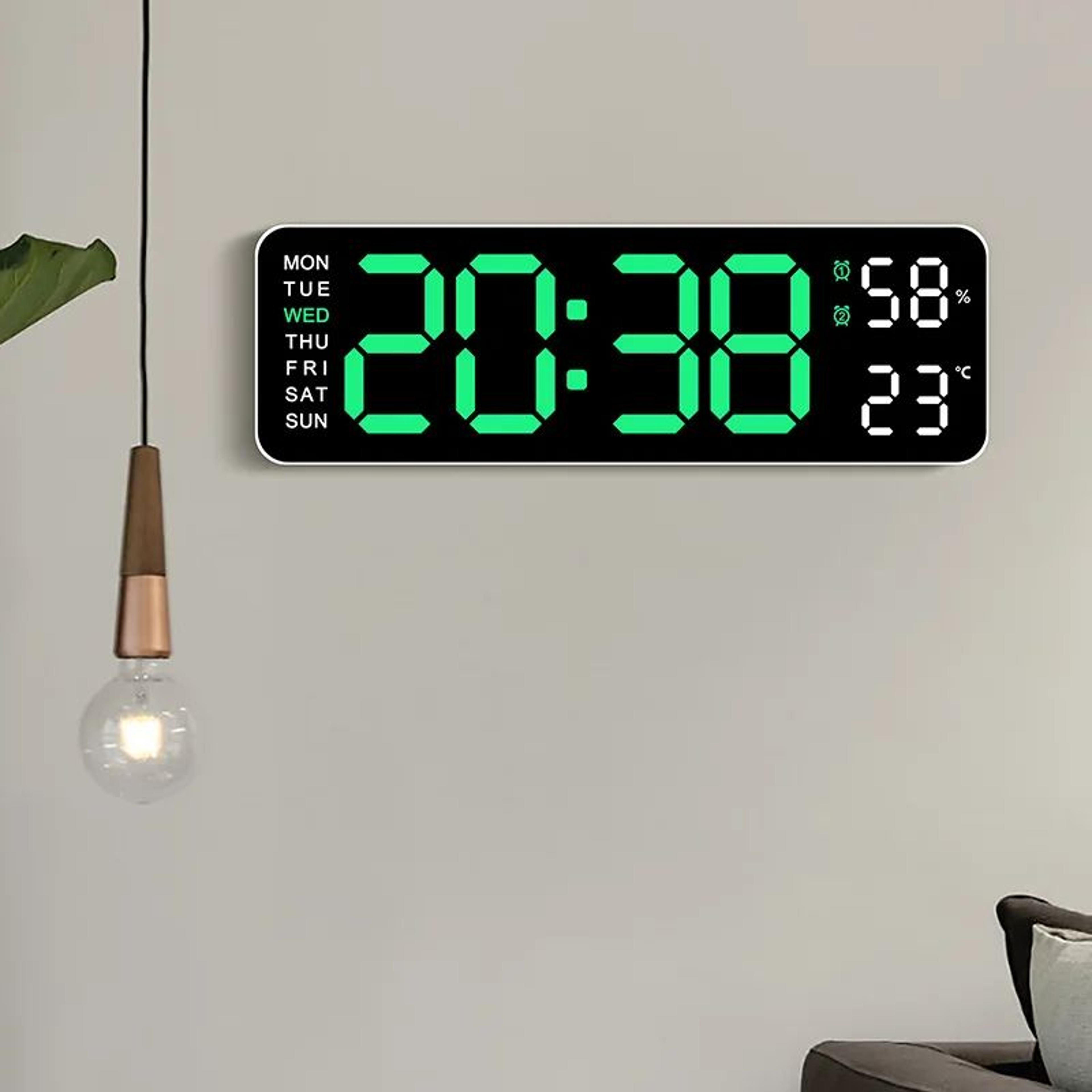 Smart LED Wall Clock With Temperature And Calendar Silent Modern Desk Clock 0