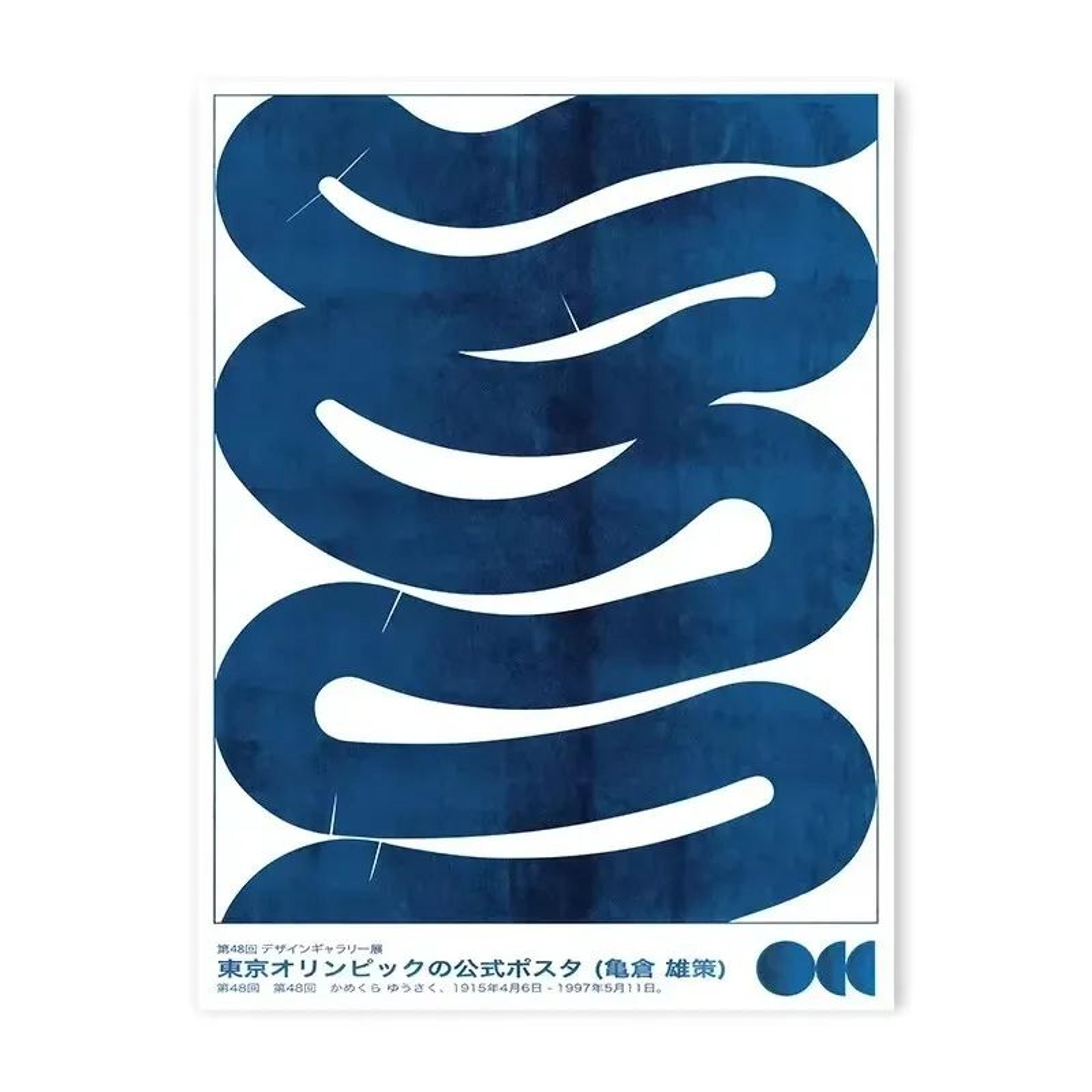 Modern Abstract Blue Wave Poster Wall Art For Home And Cafe Decor 23