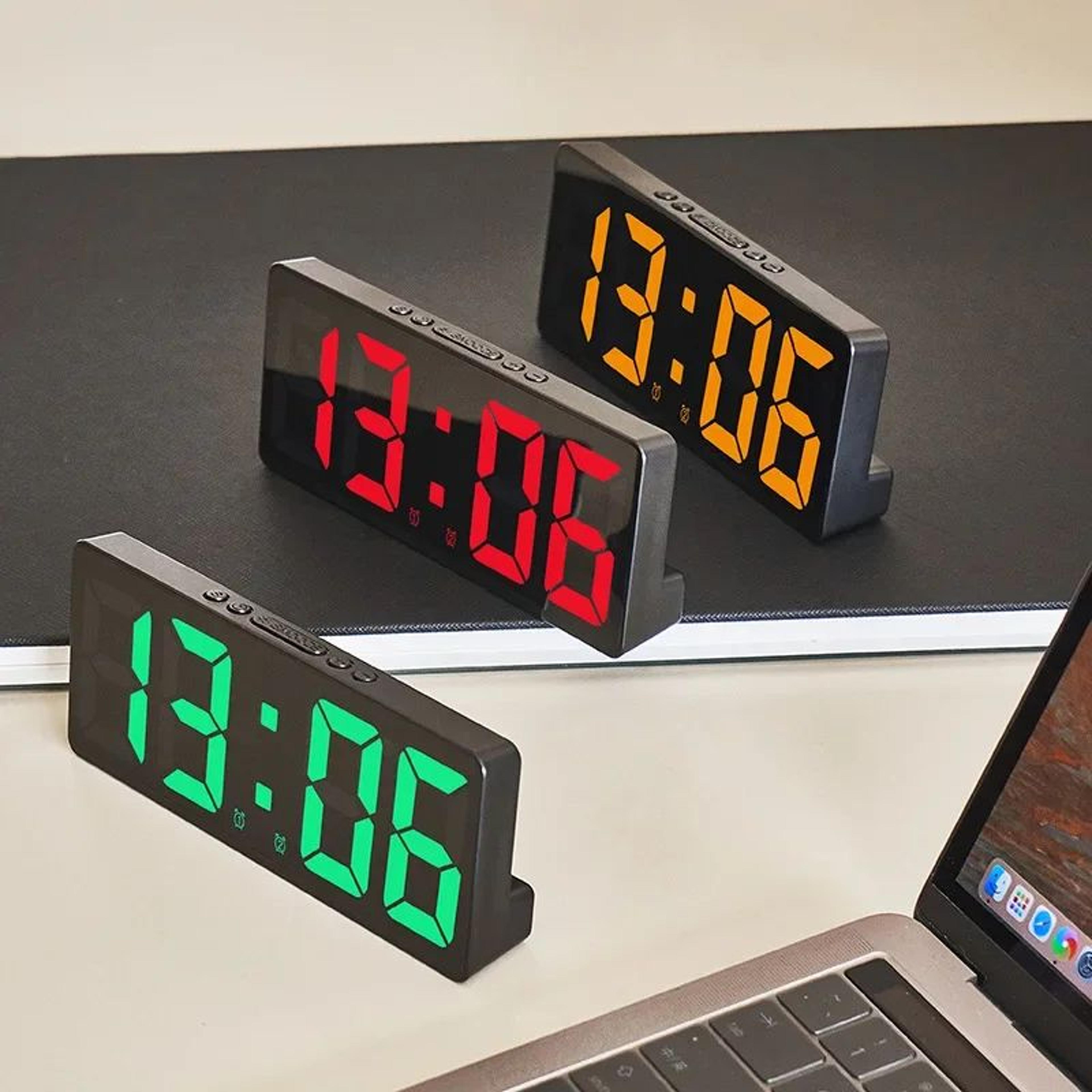 Smart LED Mirror Alarm Clock With Voice Control And Night Mode Display 5