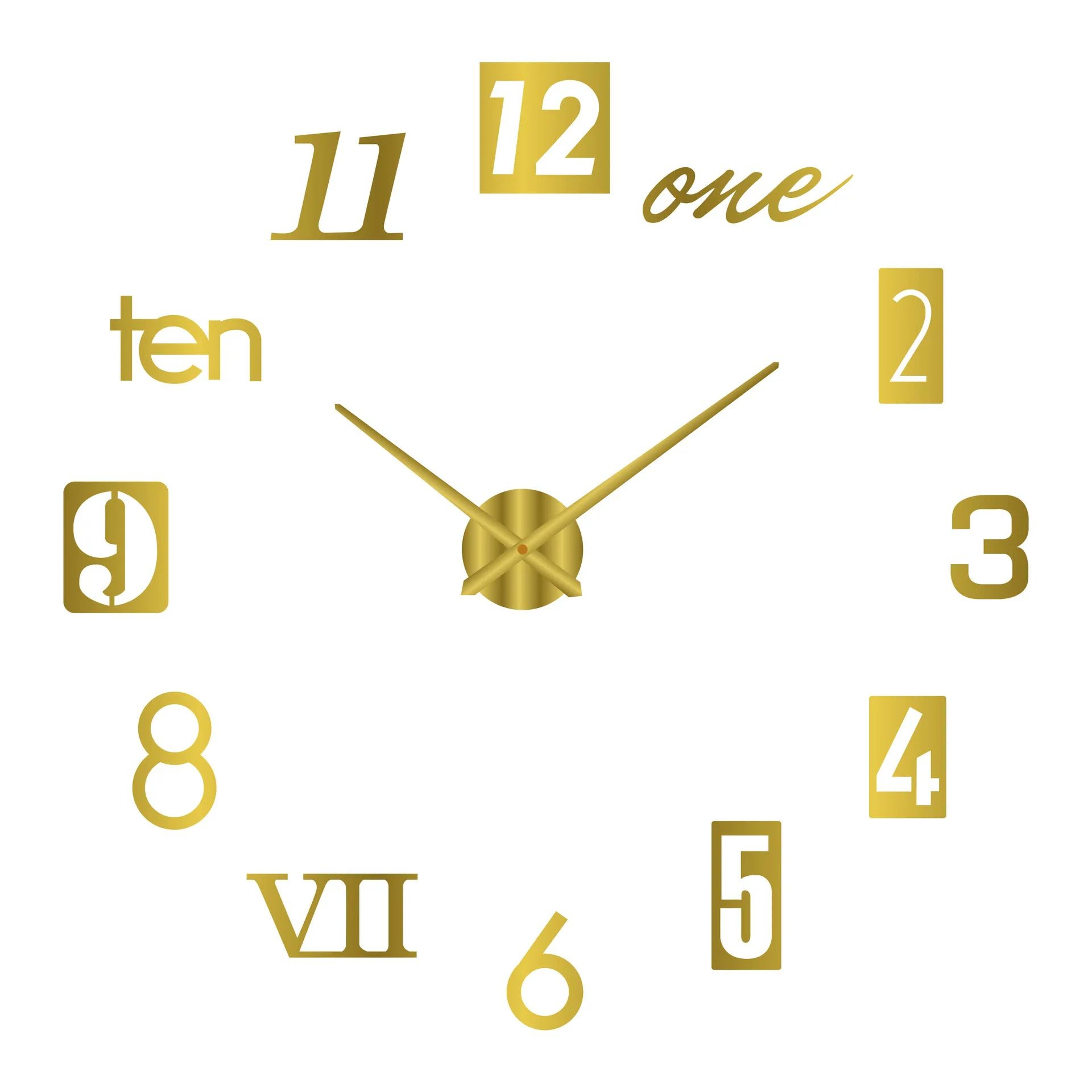 Modern DIY 3D Wall Clock With Acrylic Mirror Stickers For Living Room Decor 18