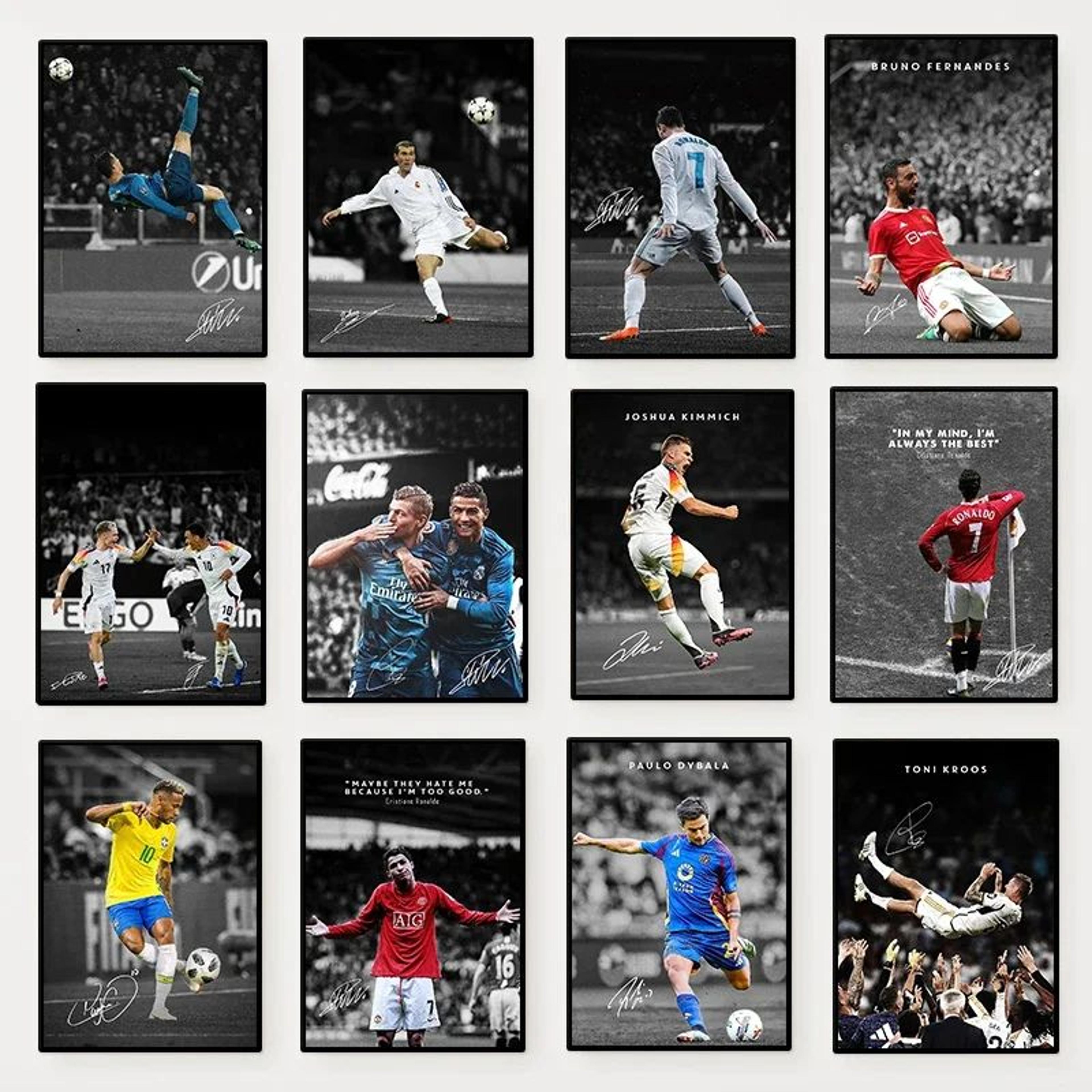 modern soccer player canvas wall art football poster print