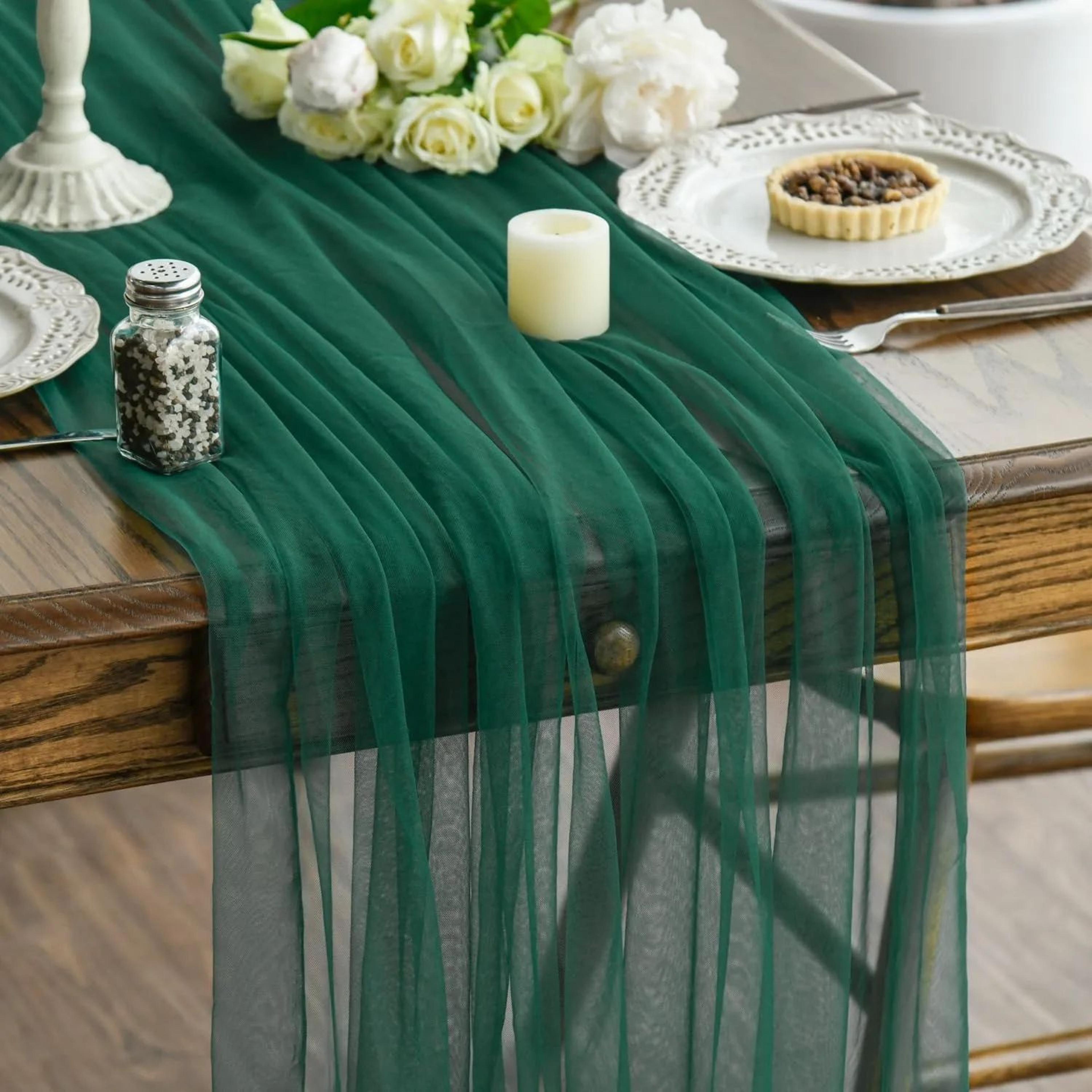 Sheer Gauze Table Runner Wedding Party Table Decor 9
