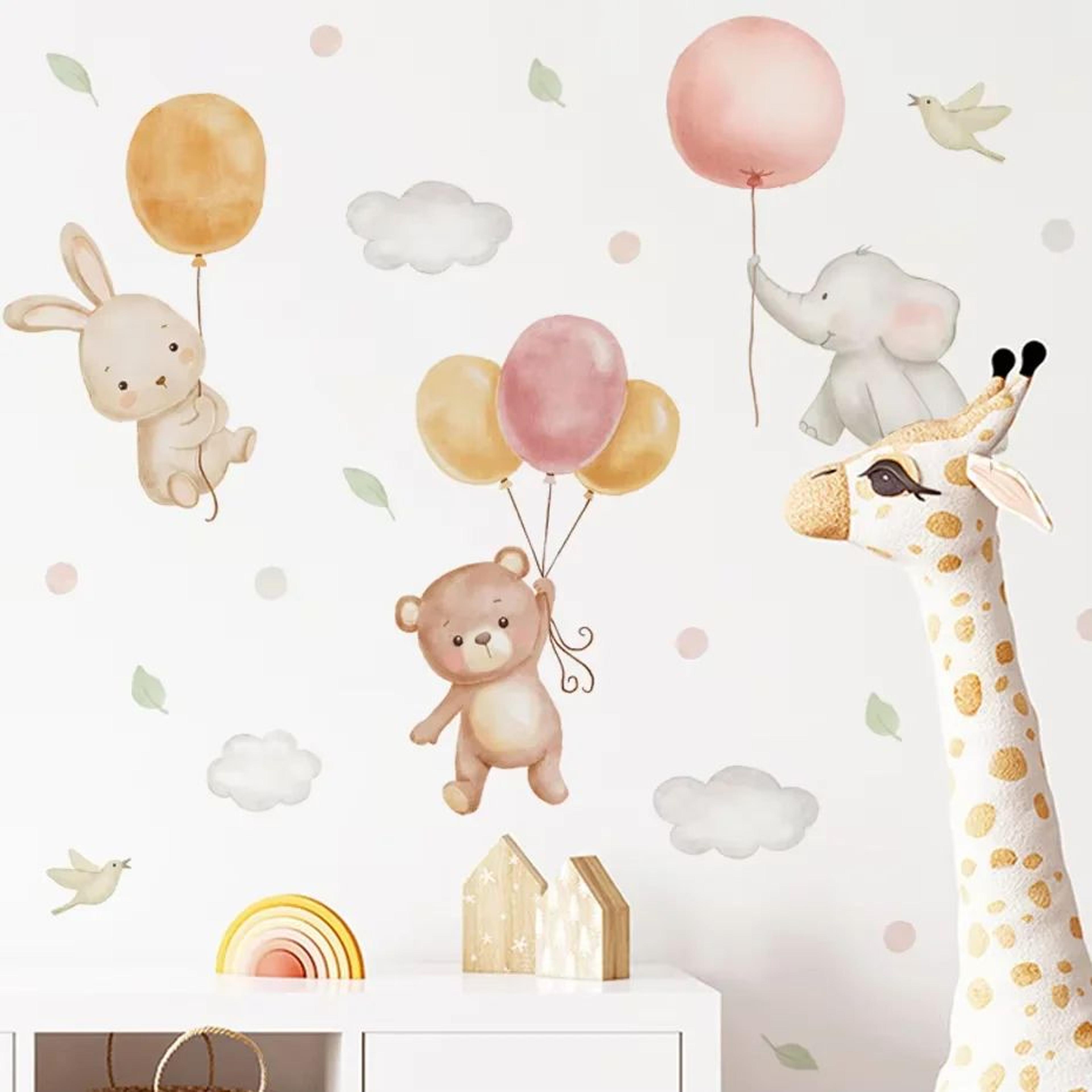 Cartoon Bear Balloon Wall Stickers Kids Room Nursery Wall Decals 3