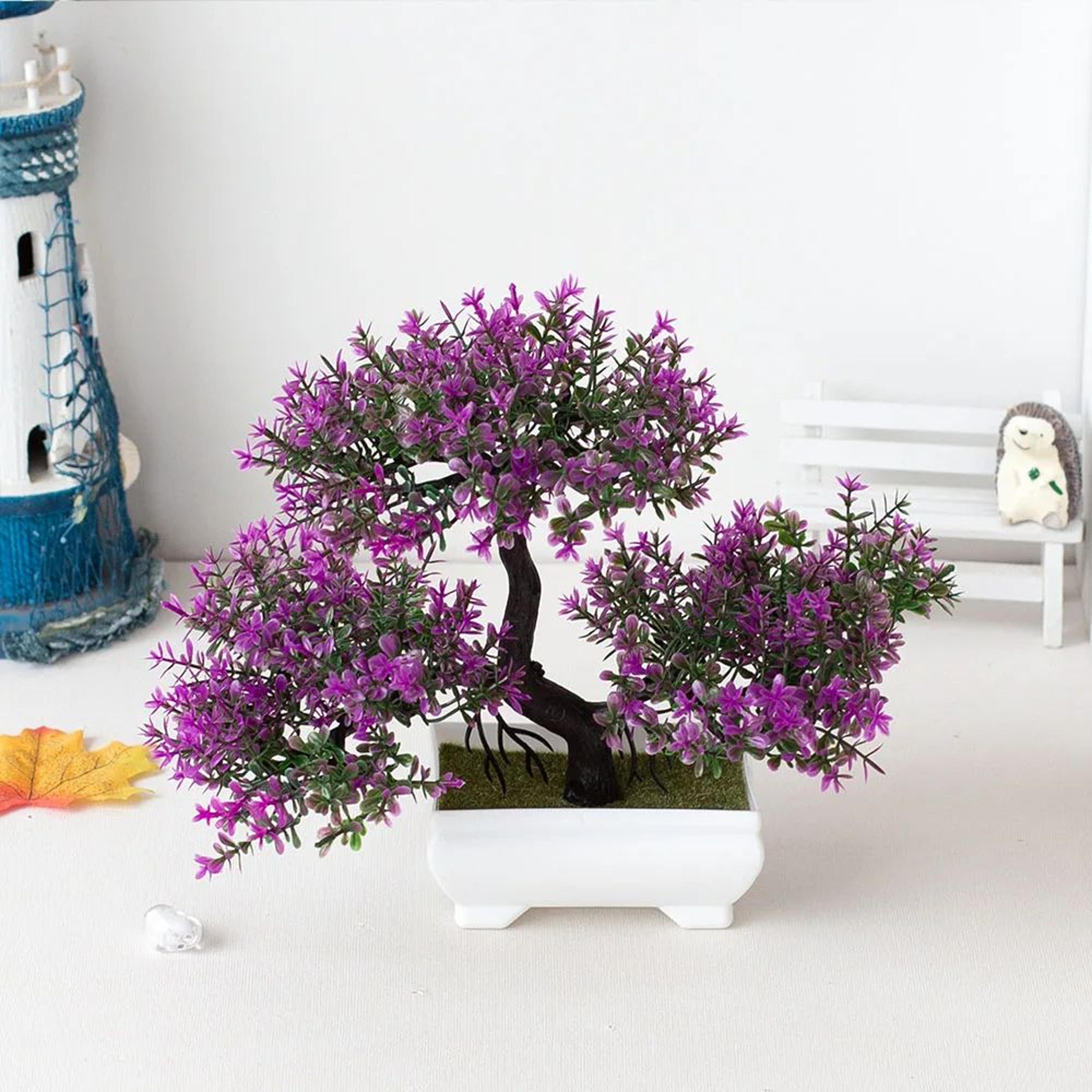Mini Artificial Bonsai Tree Potted Plant For Desk And Home Decor 12