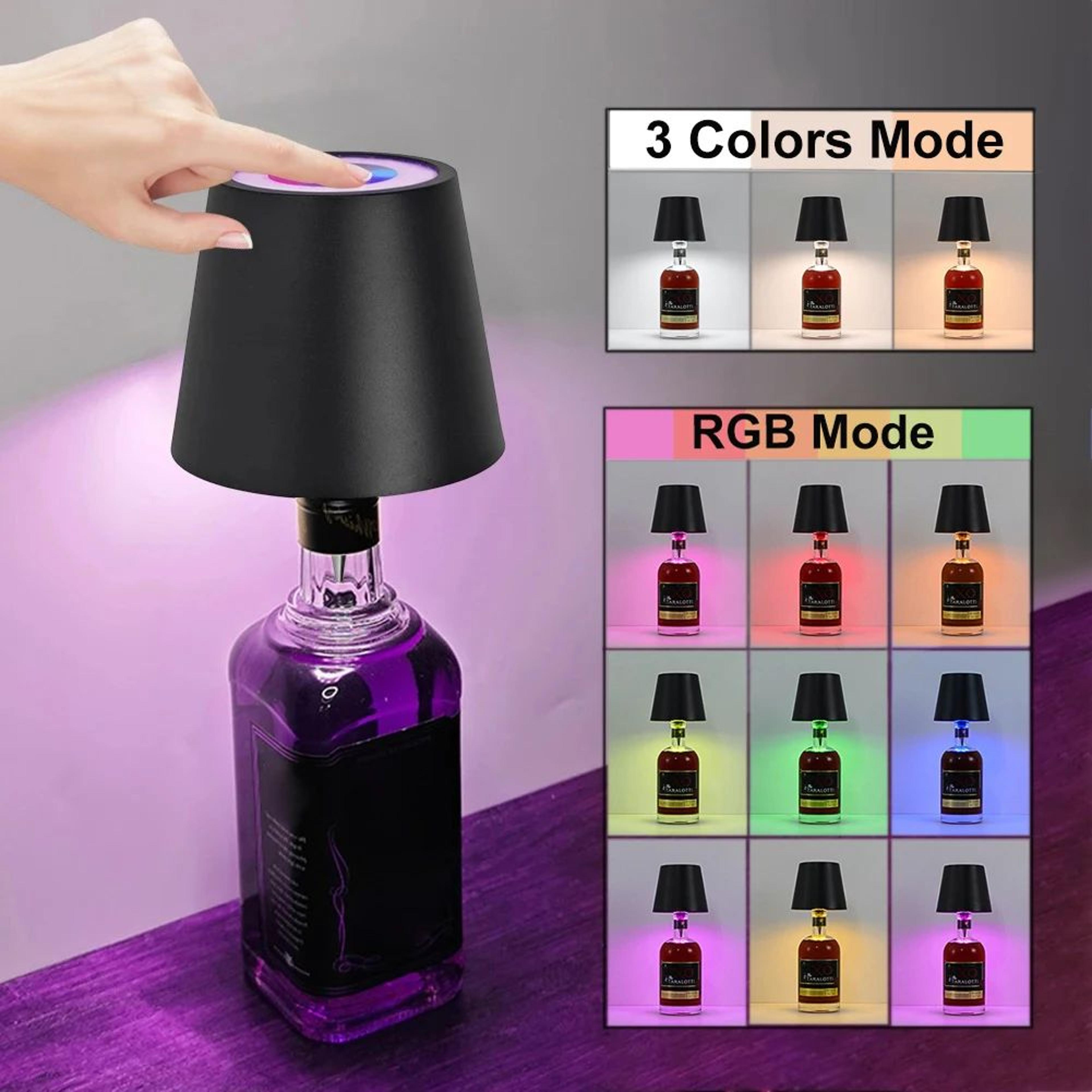 Wireless LED Bottle Lamp Touch Control Rechargeable Table Light Decor 1