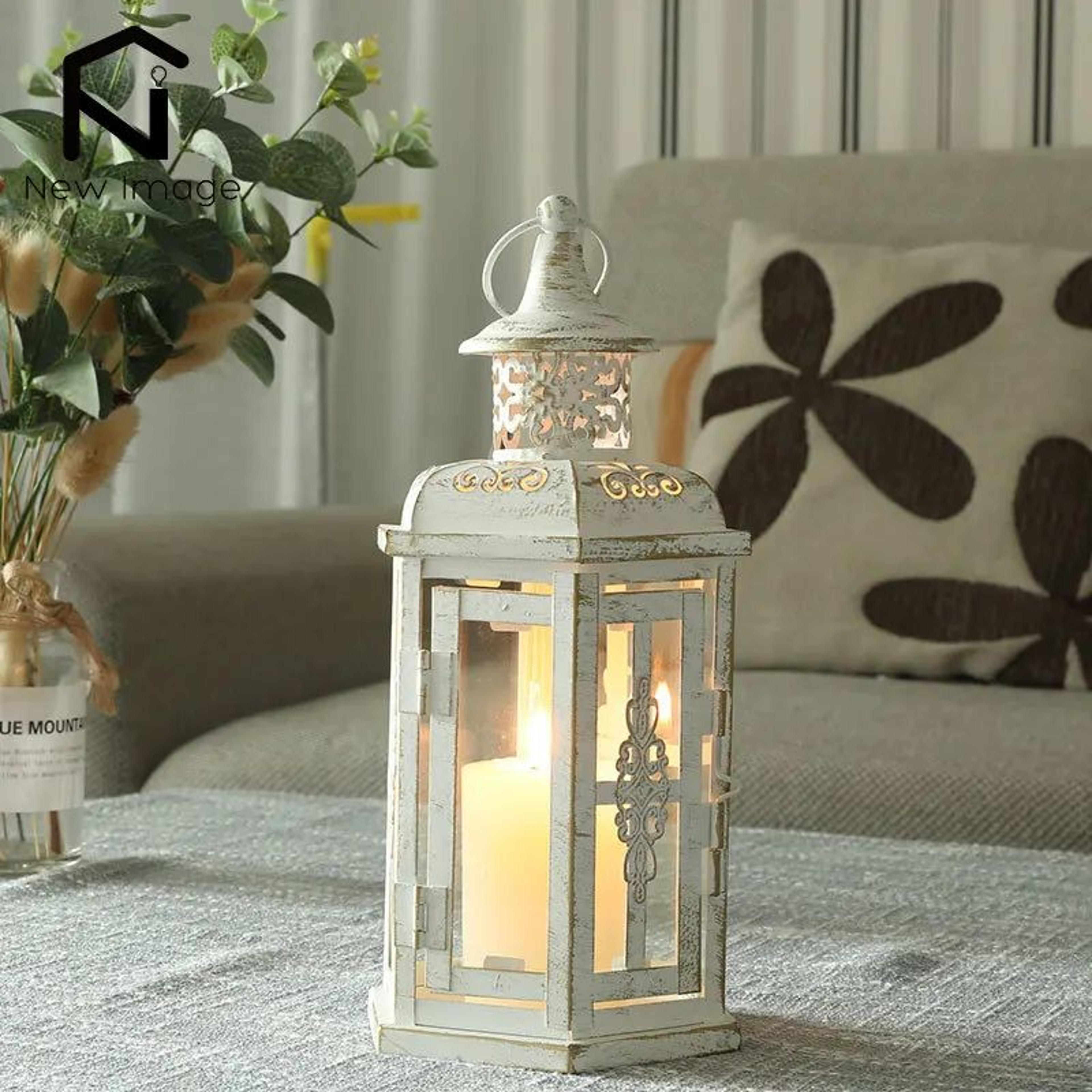vintage metal candle lantern hanging decorative candle holder home decor