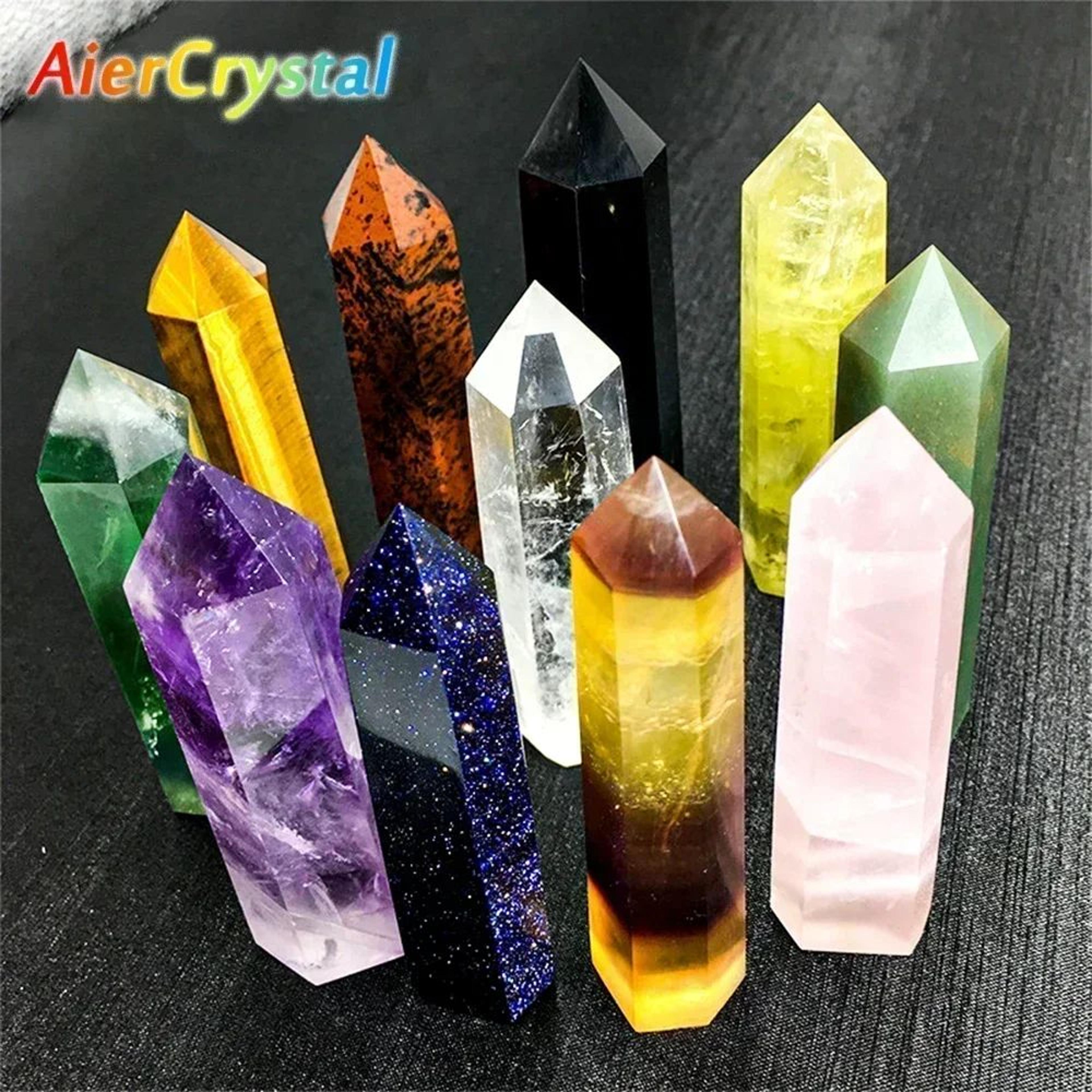 natural crystal point wand healing stone rose quartz amethyst decorative energy crystal