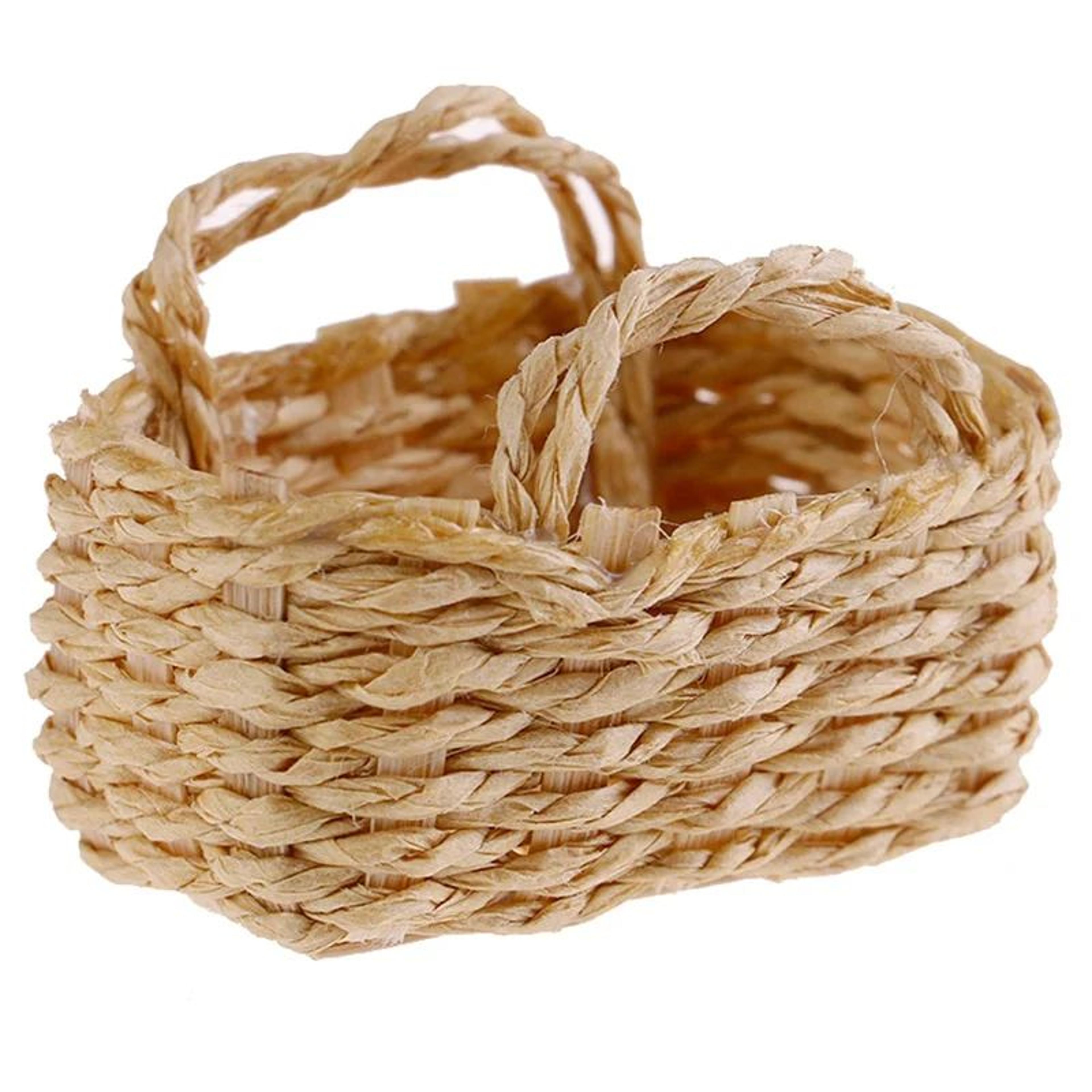 Mini Rattan Dollhouse Basket Handwoven Miniature Storage Decor For 1 12 Scale Dolls 3