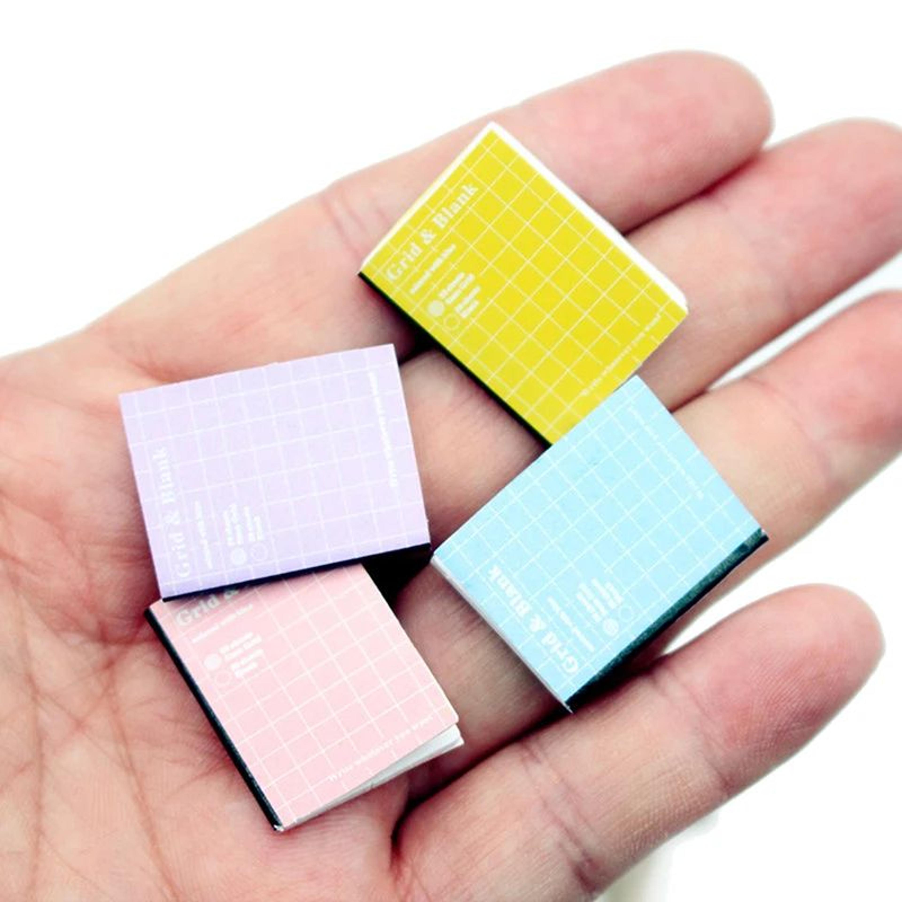 Mini Dollhouse Books Set Cartoon Study Notebook Accessories For Miniature Room Decor 4