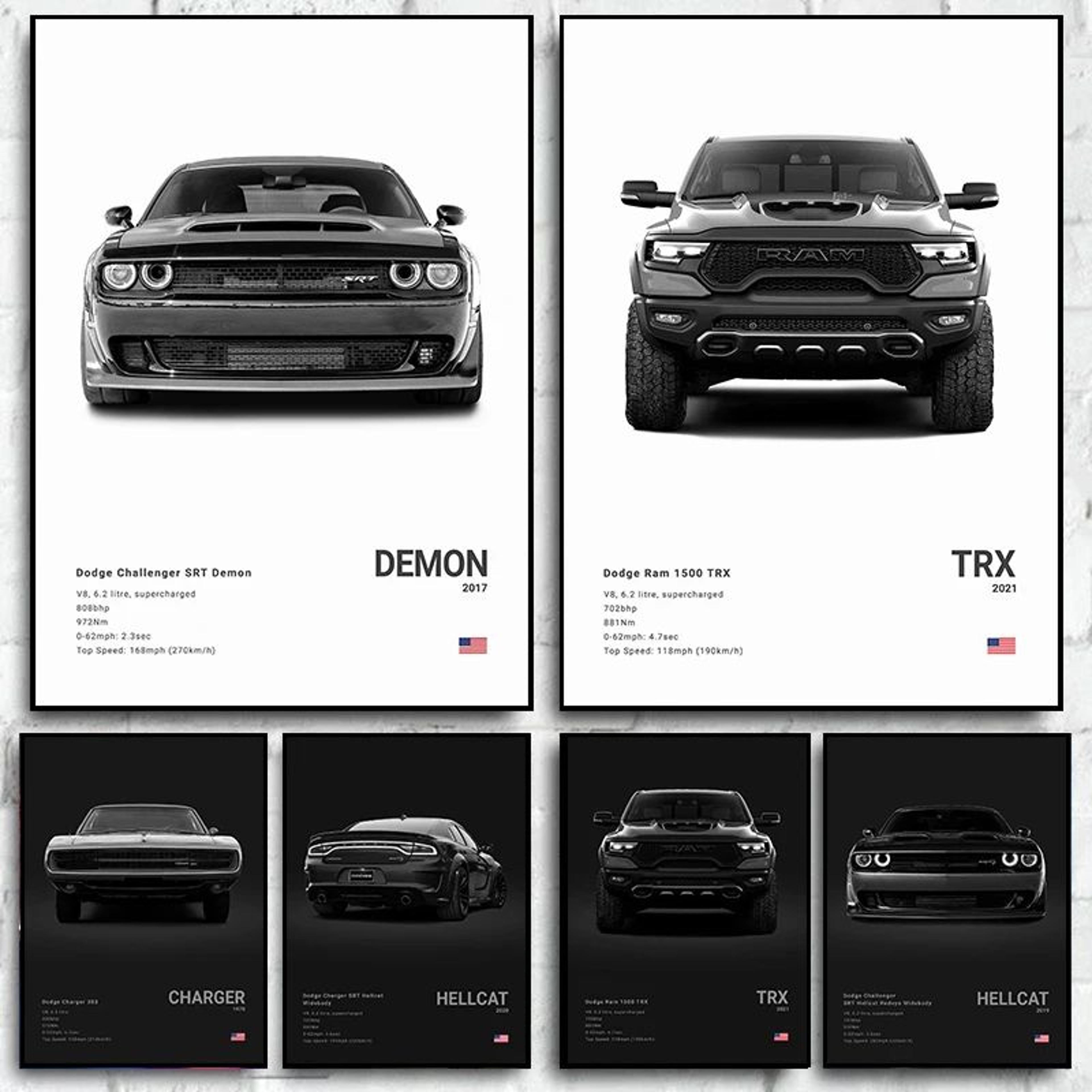 dodge challenger hellcat redeye canvas wall art sports car poster decor