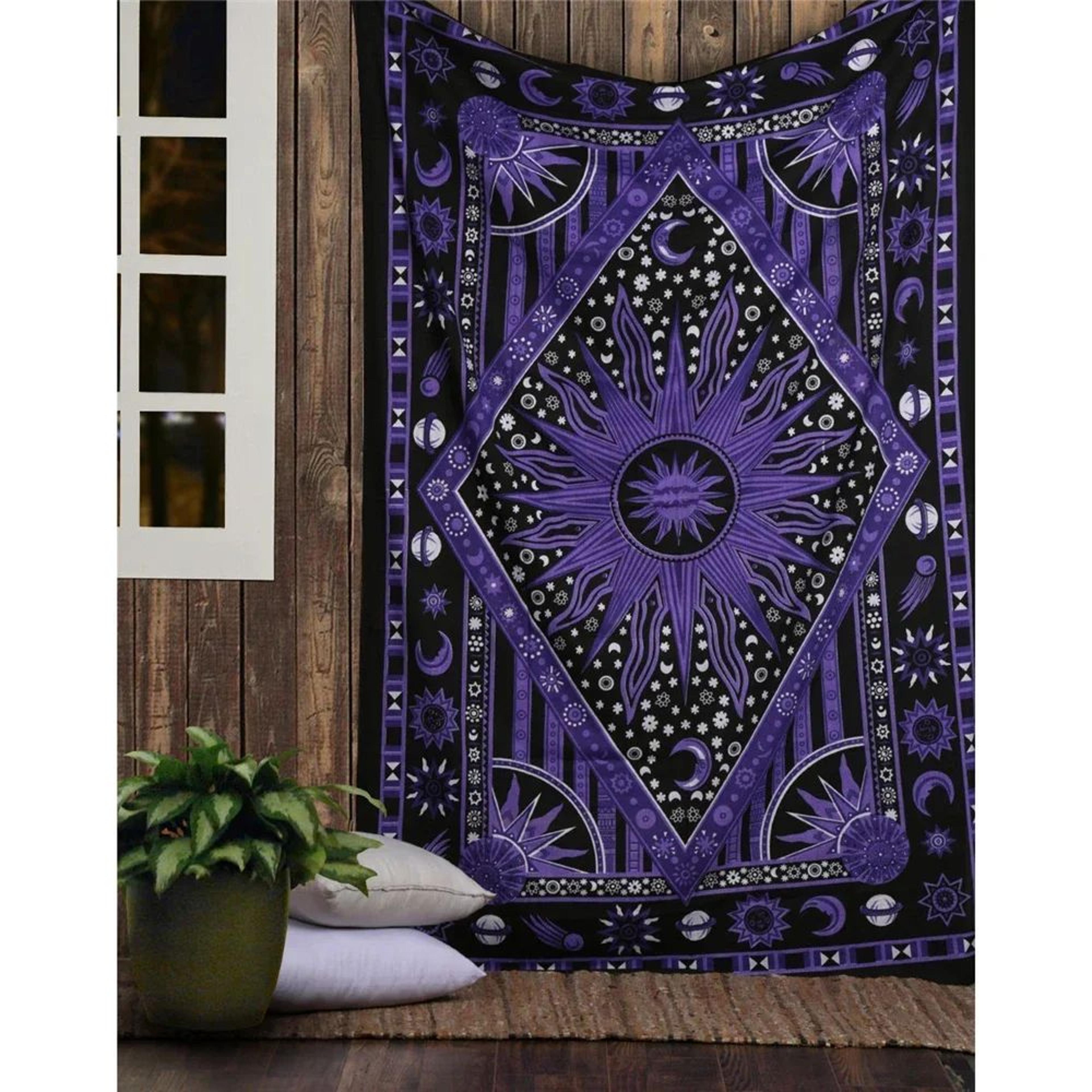 bohemian tarot mandala tapestry wall hanging decor