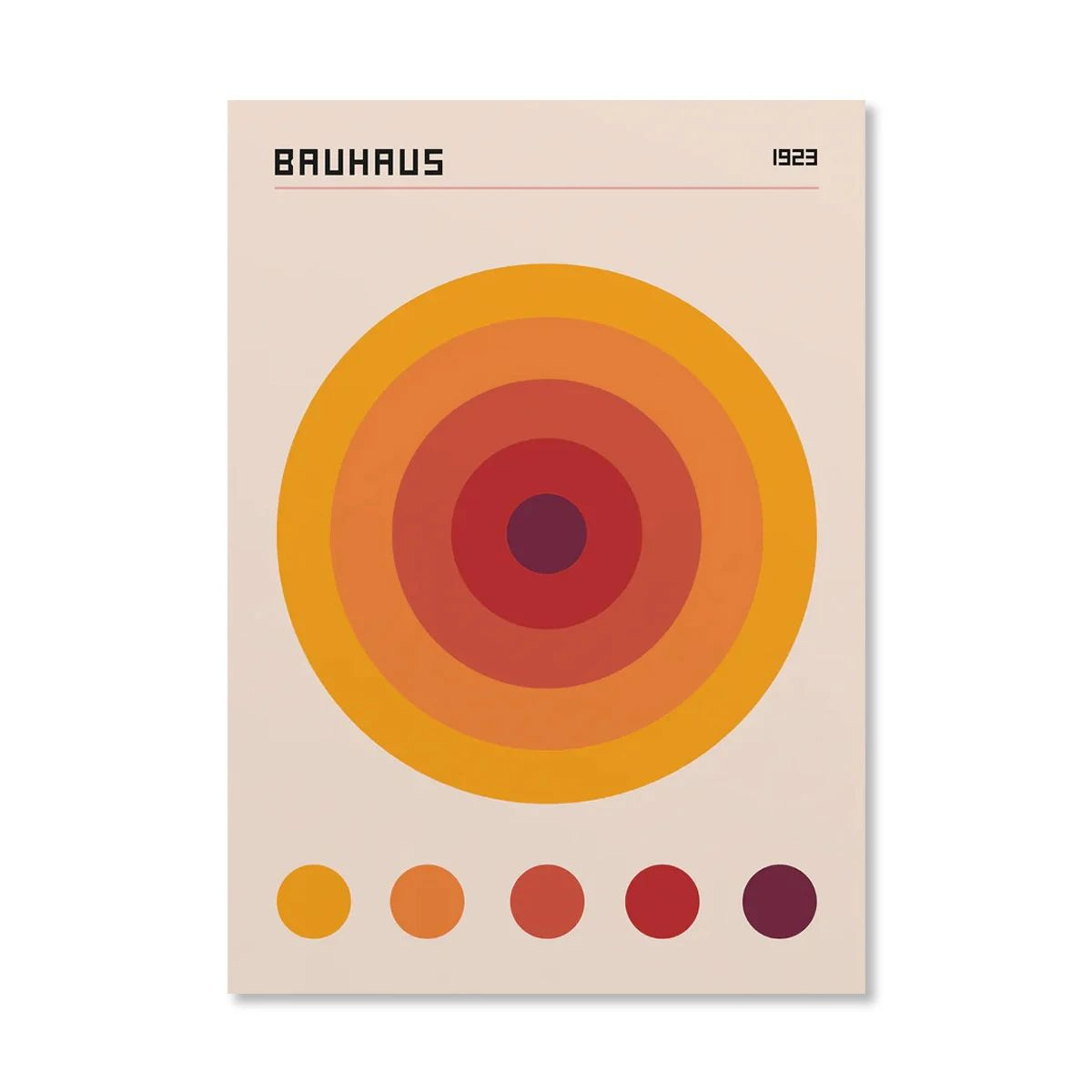 Abstract Bauhaus Orange Geometric Wall Art Canvas Prints 7