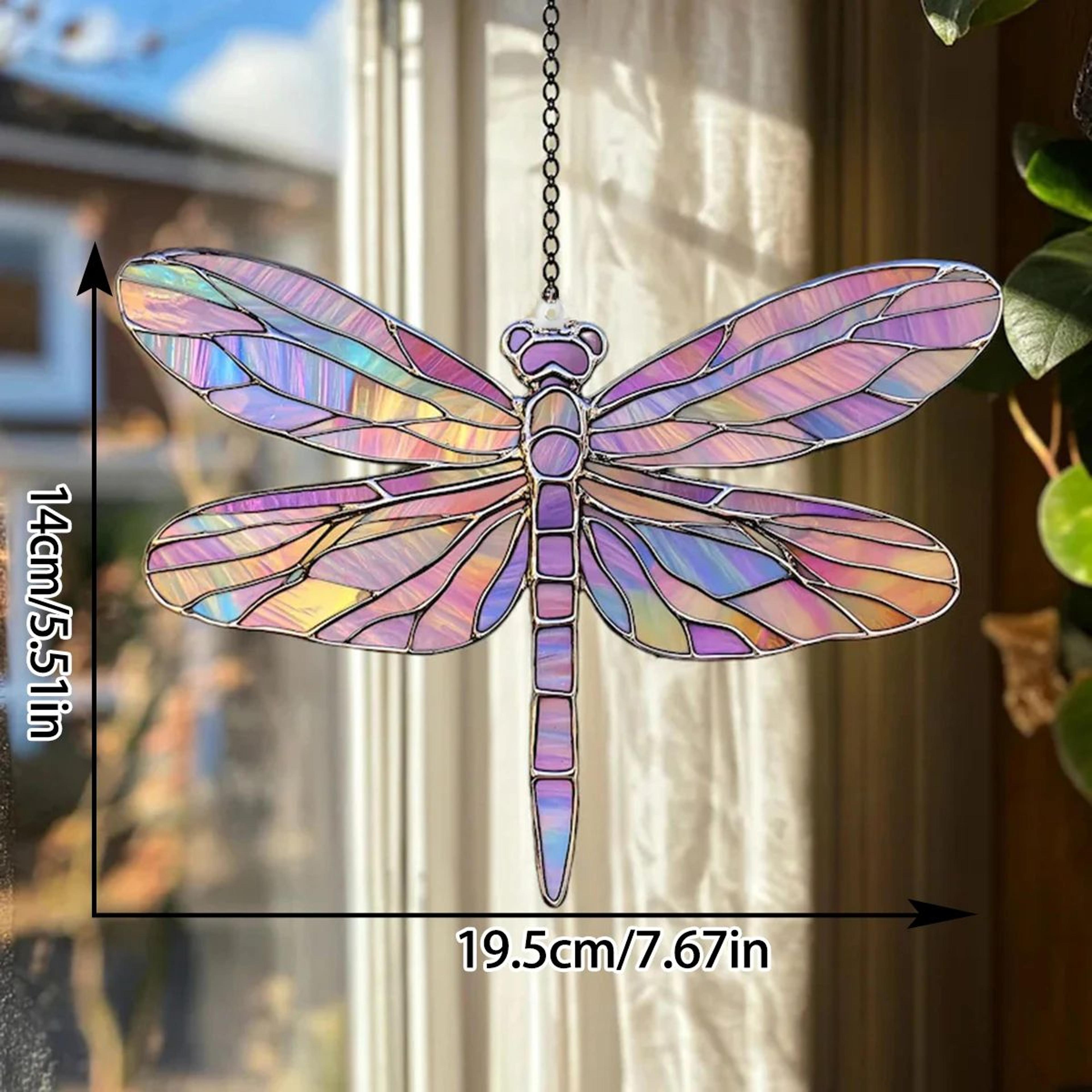 Colorful Dragonfly Suncatcher Acrylic Hanging Window Decor For Home And Garden 7