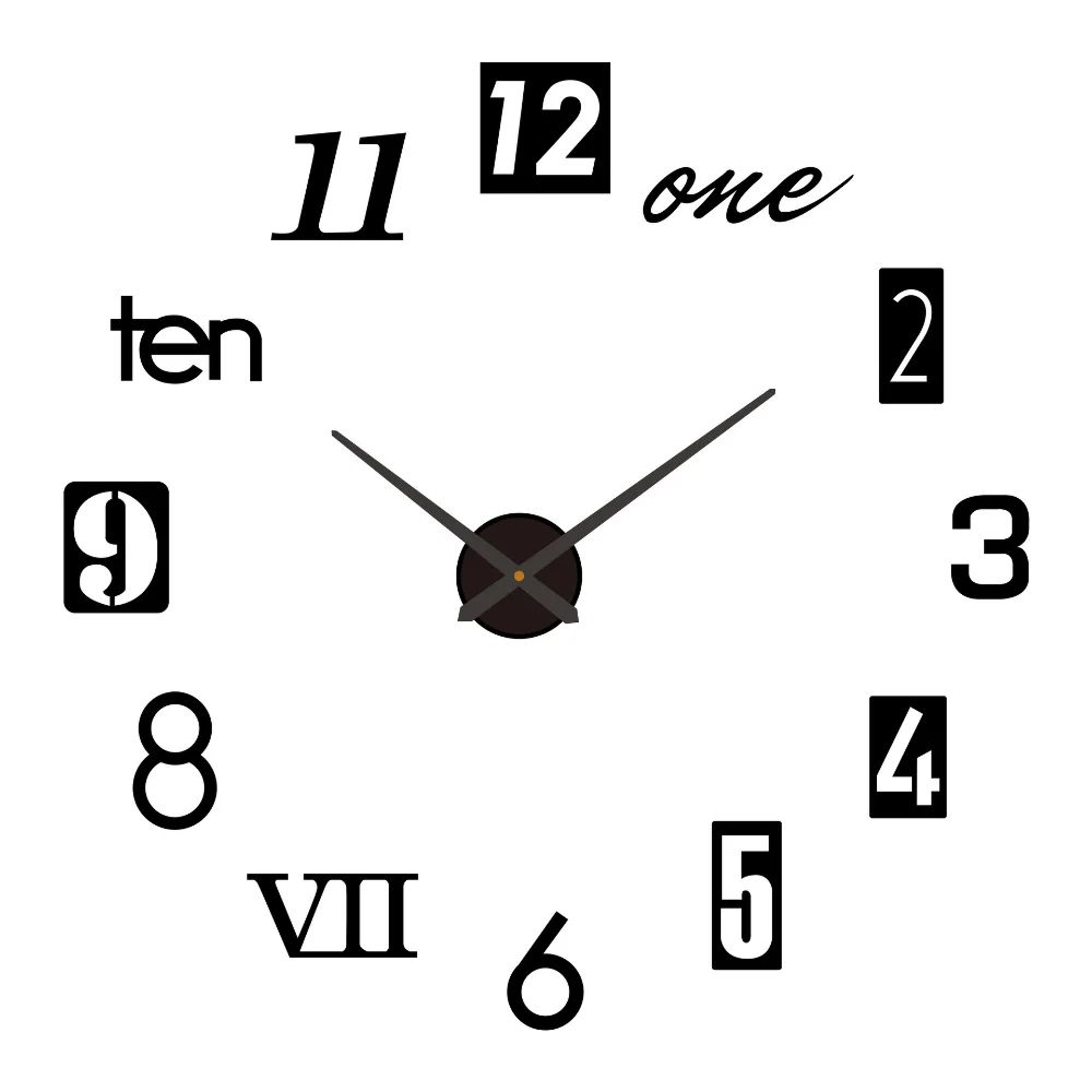 Modern DIY 3D Wall Clock Large Acrylic Mirror Stickers For Home Decor 20