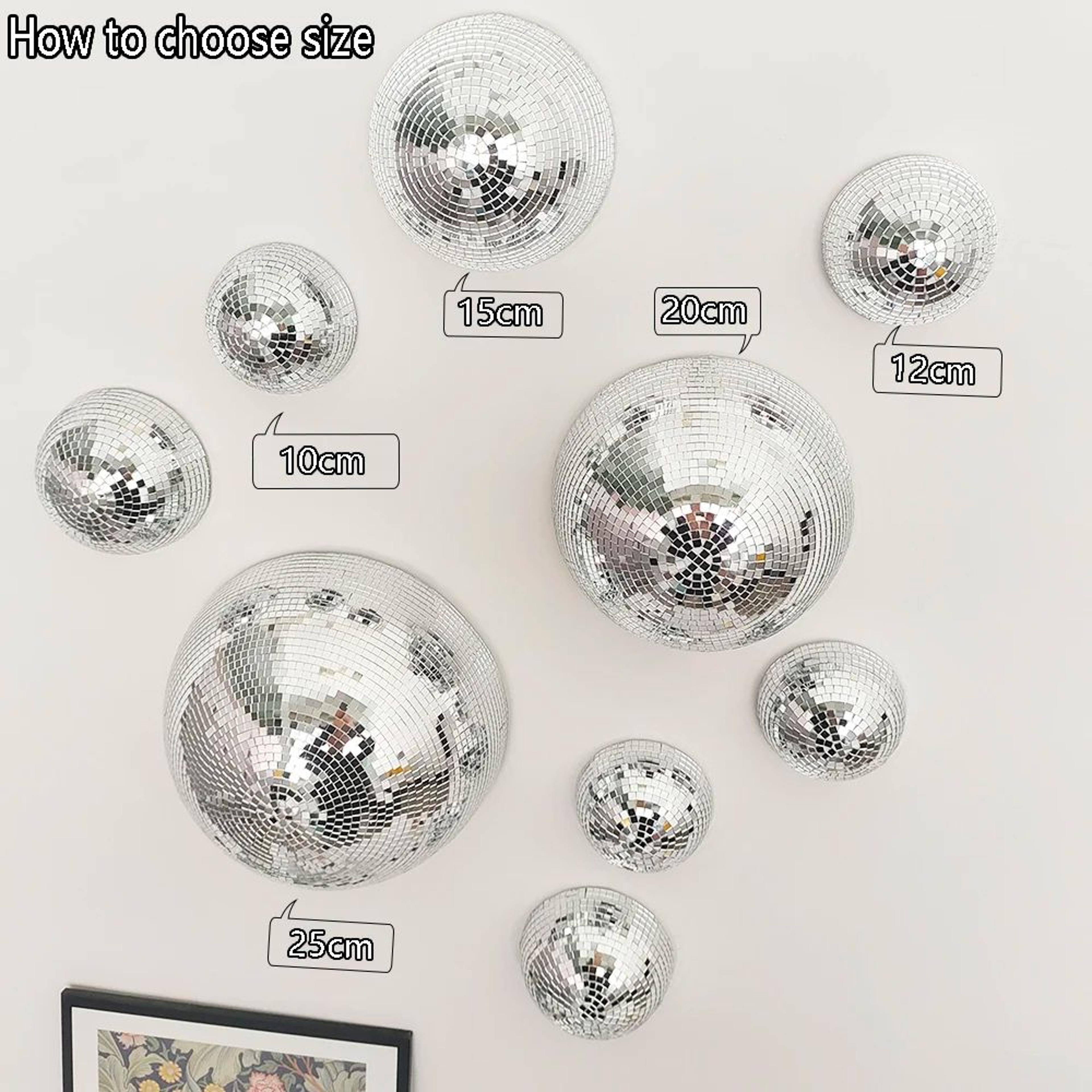 Half Disco Ball Wall Mirror Decor Metallic Reflective Art For Modern Interiors 5