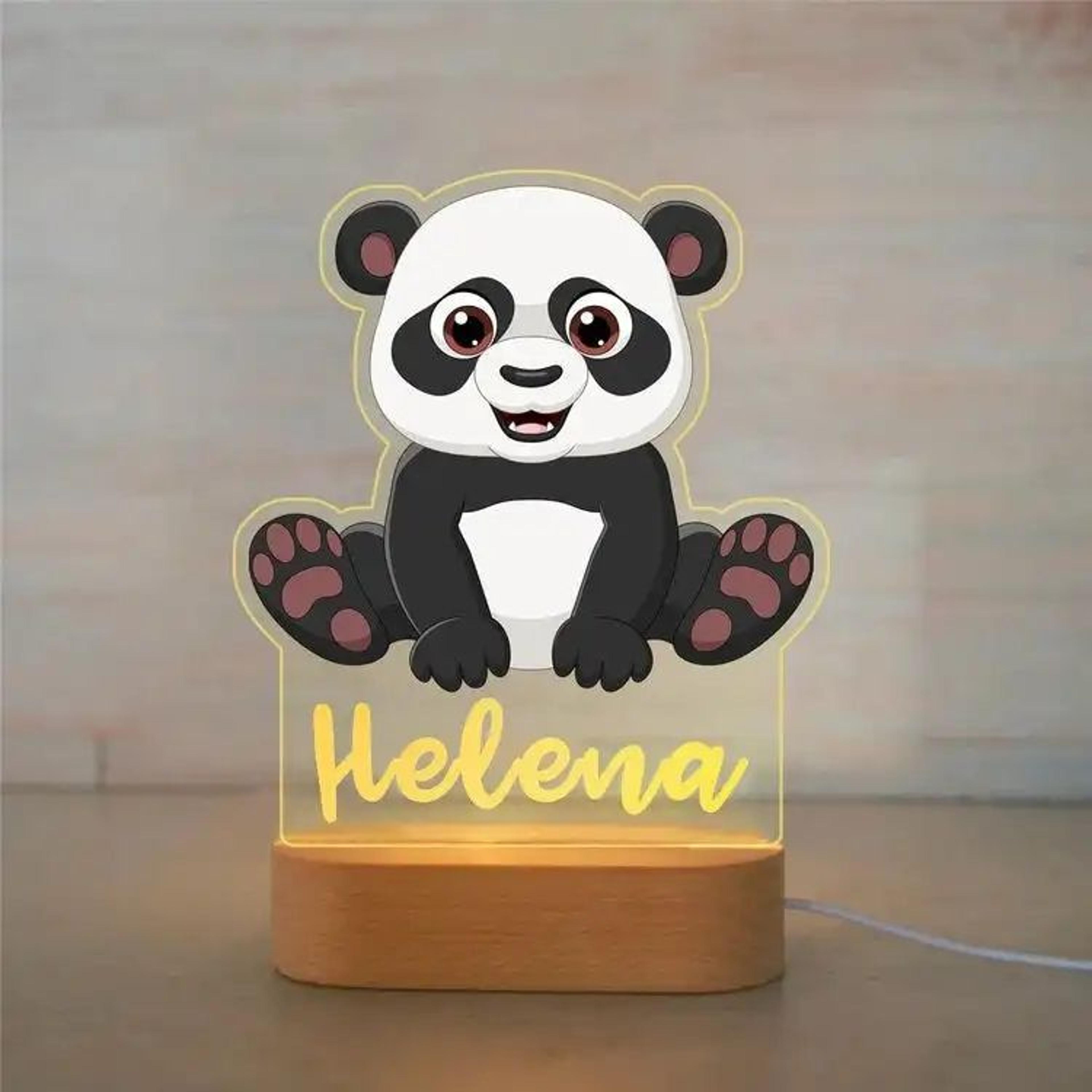 Personalized Kids Night Light Custom Name Animal Acrylic Lamp 7