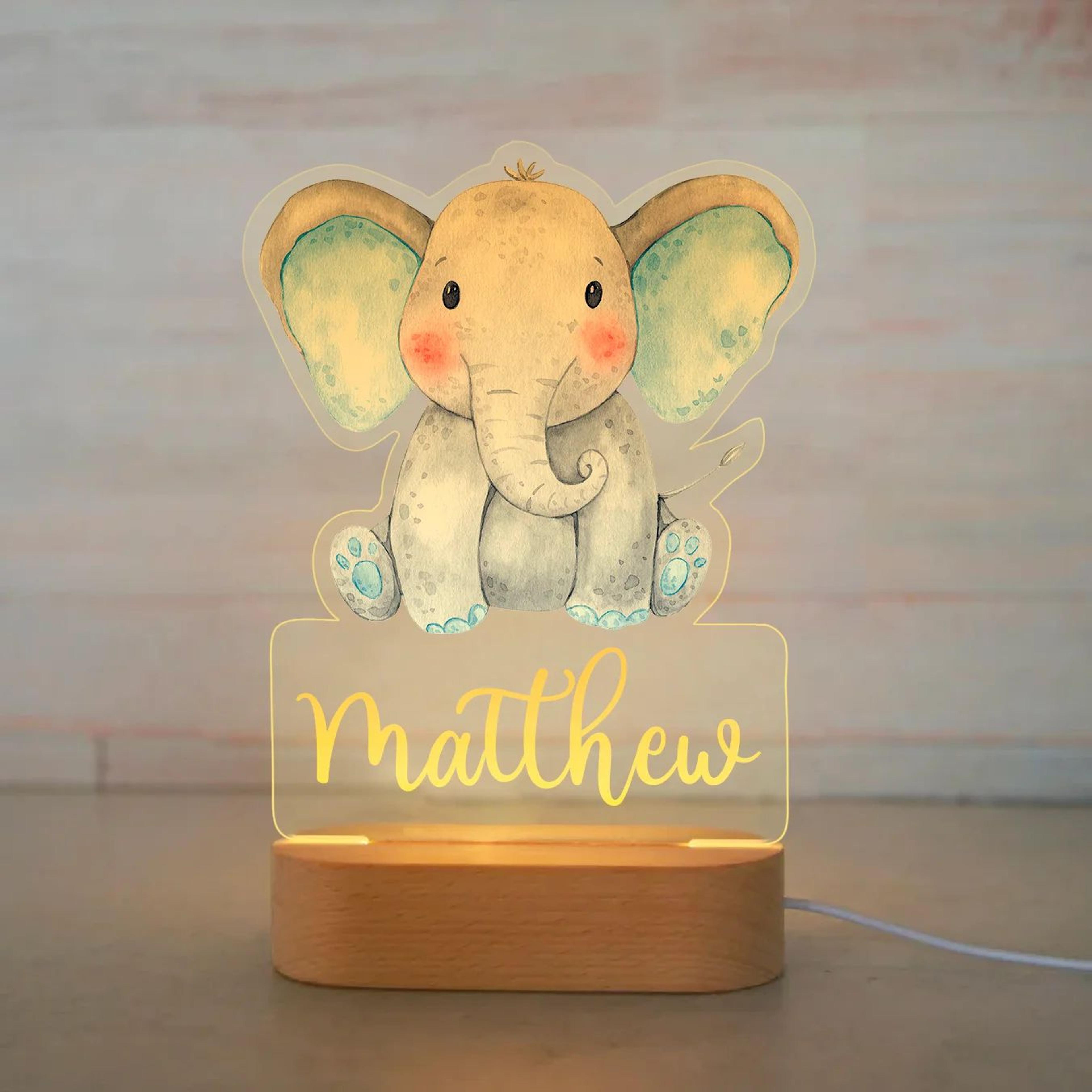 Personalized Kids Night Light Custom Name Animal Acrylic Lamp 19