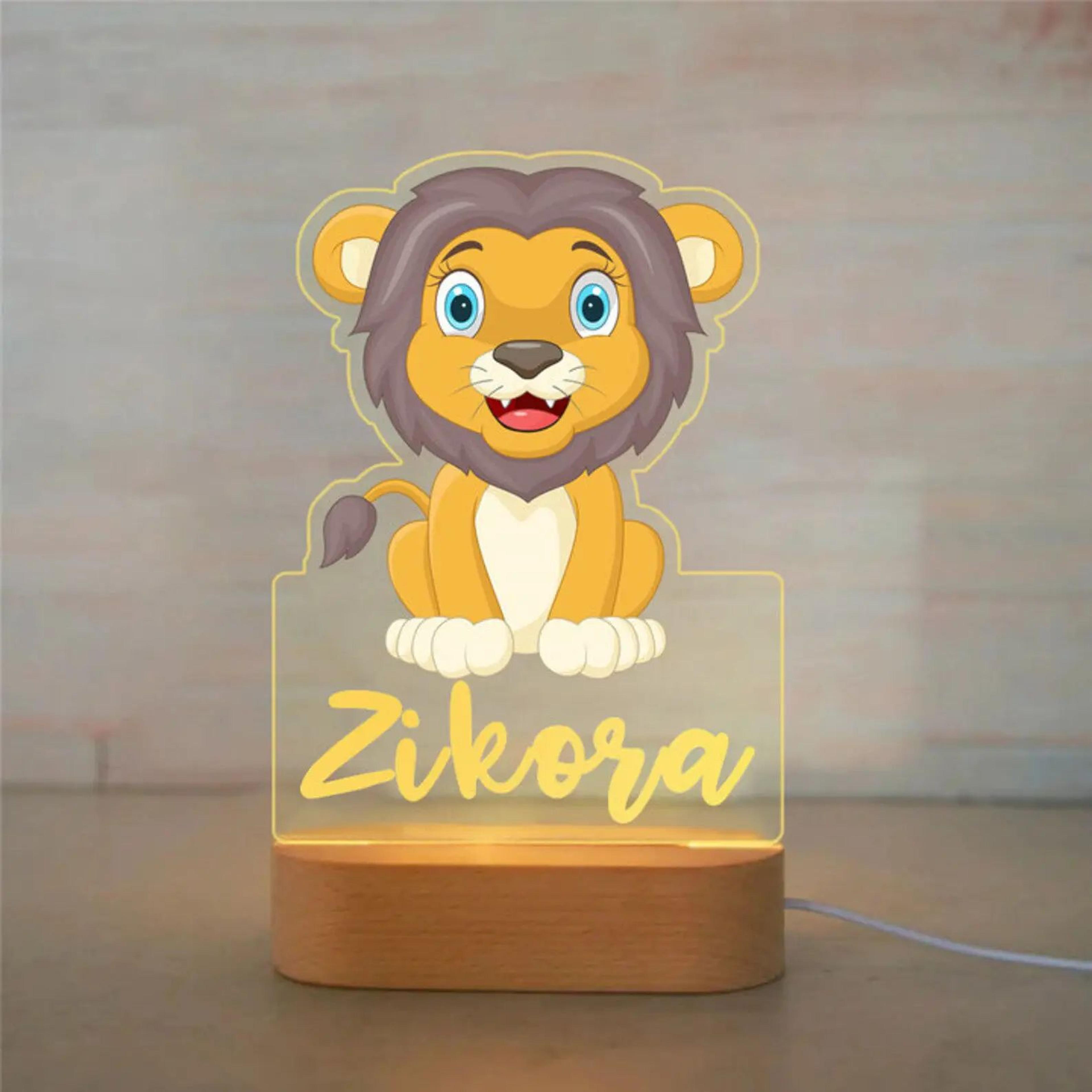 Personalized Kids Night Light Custom Name Animal Acrylic Lamp 25