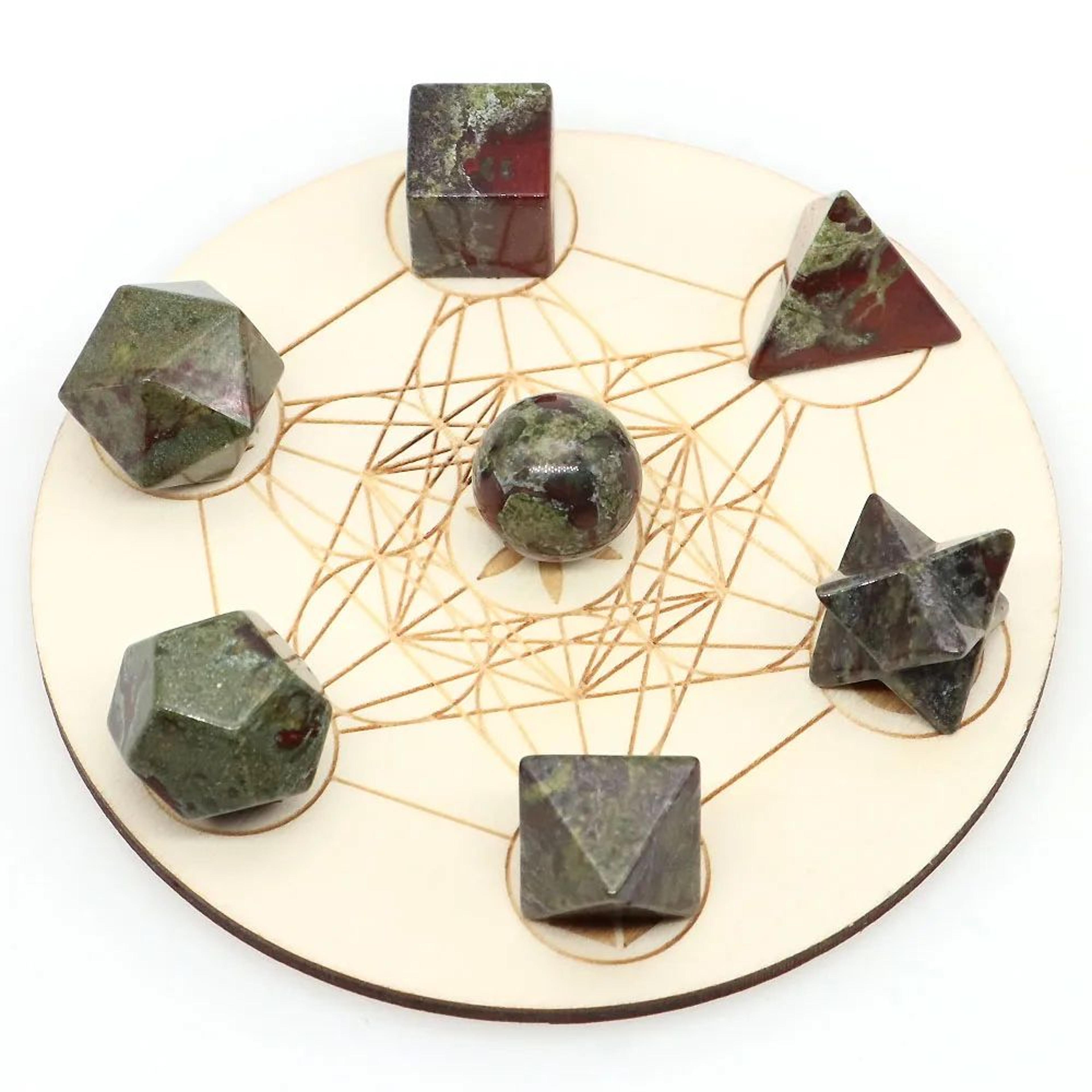 Sacred Geometry Crystal Set Platonic Solid Healing Stones For Chakra Balance And Energy Alignment 24