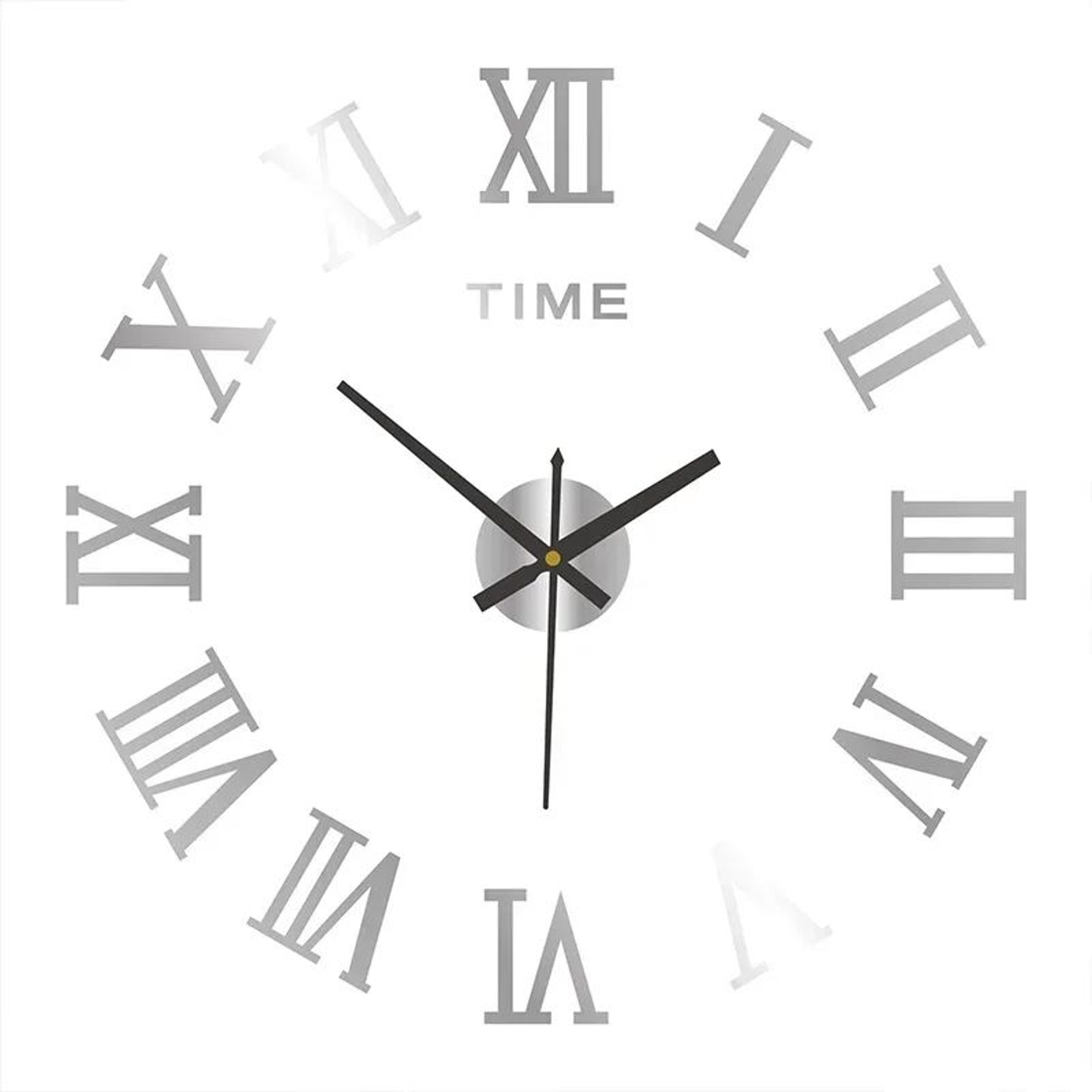 Large 3D DIY Wall Clock Modern Silent Wall Sticker Clock For Stylish Home Decor 14