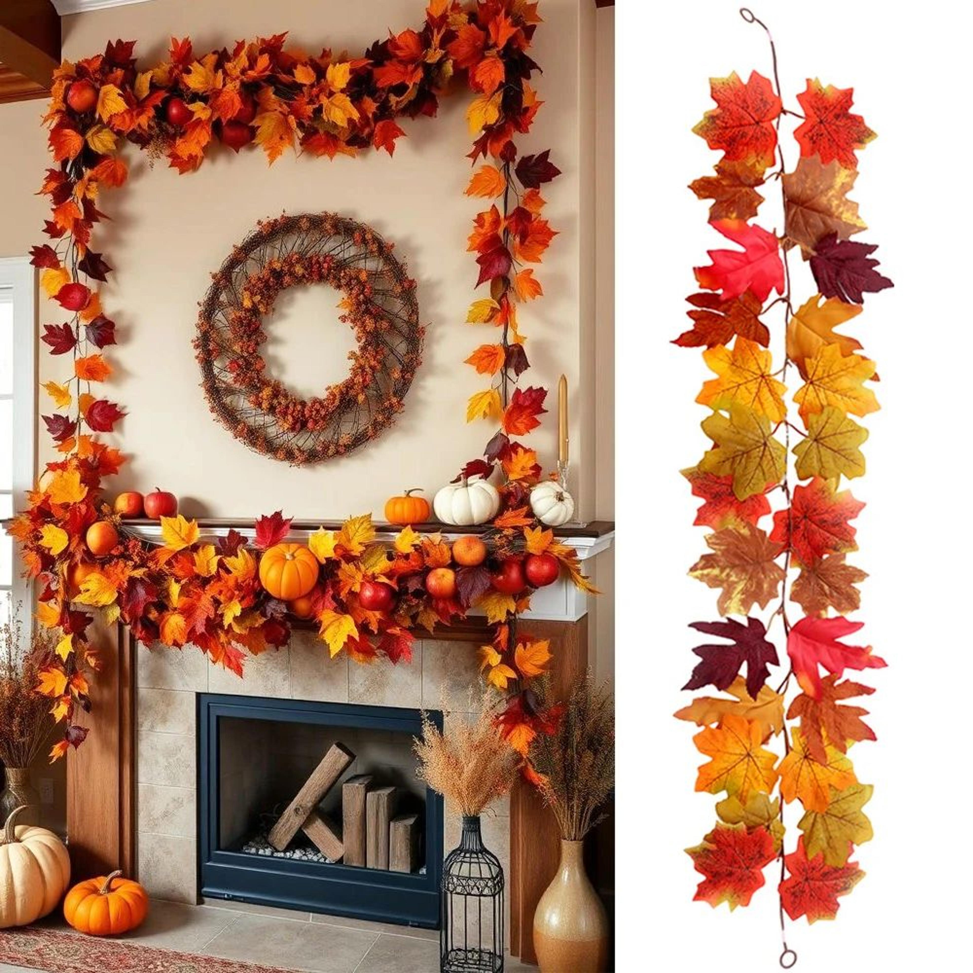 Autumn Maple Leaf Garland Artificial Fall Vine Decor For Home And Seasonal Styling 1