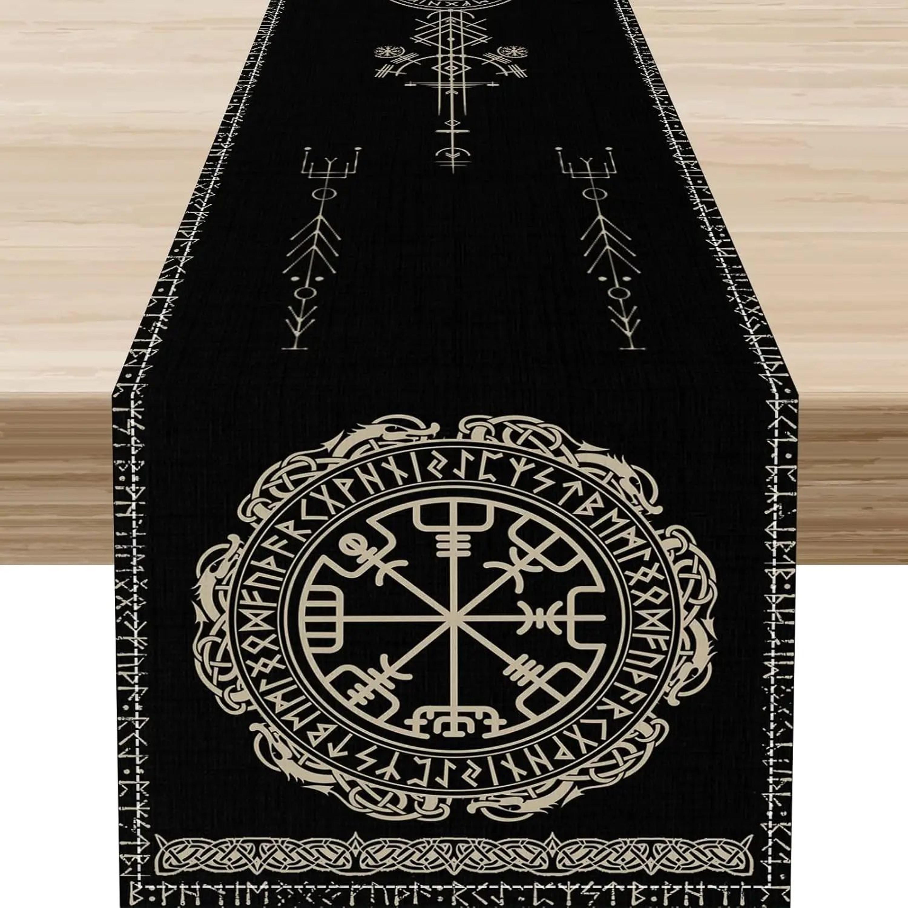 Norse Viking Raven Table Runner Tree Of Life Mythology Table Decor 3