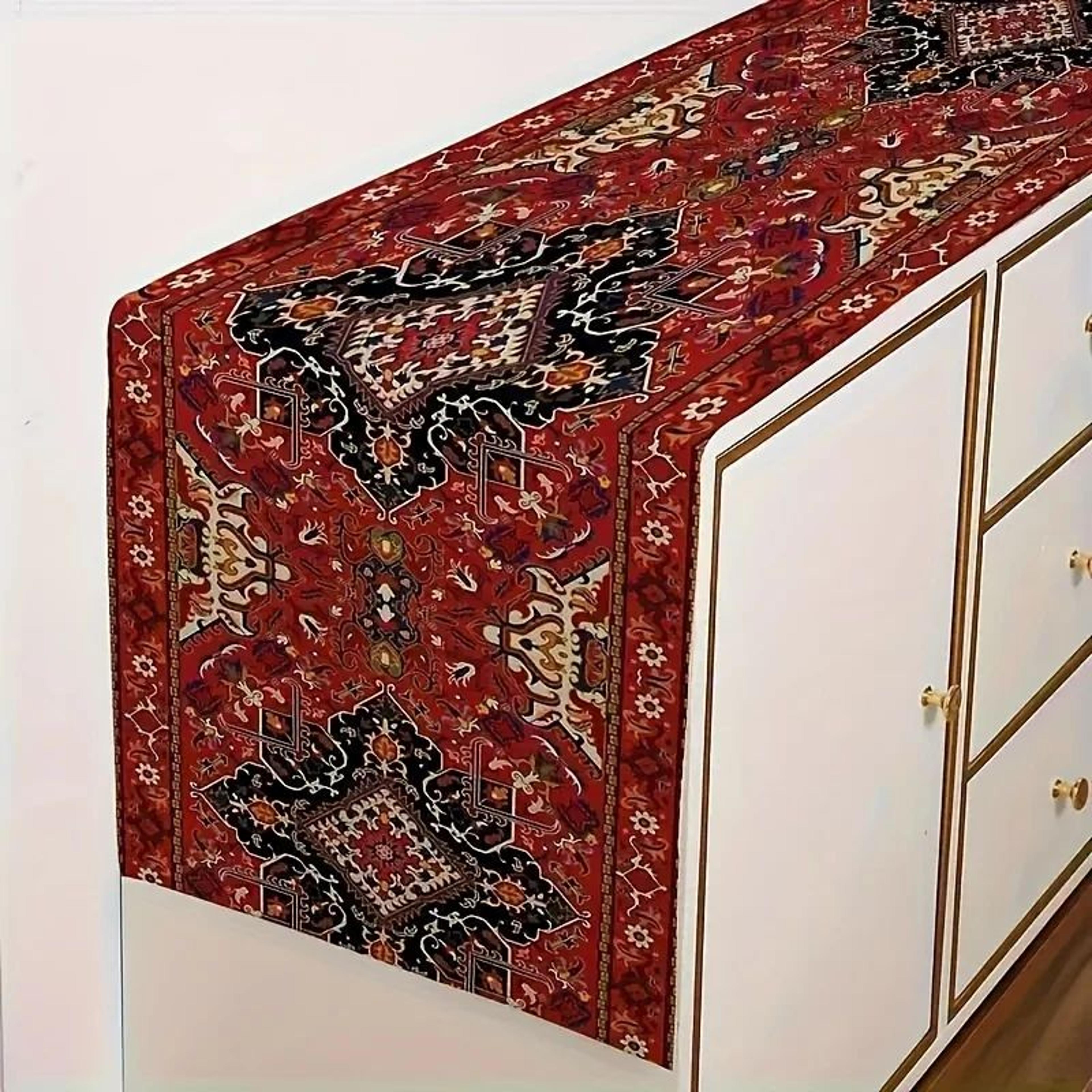Bohemian Table Runner With Persian Pattern For Farmhouse And Dining Table Decor 2