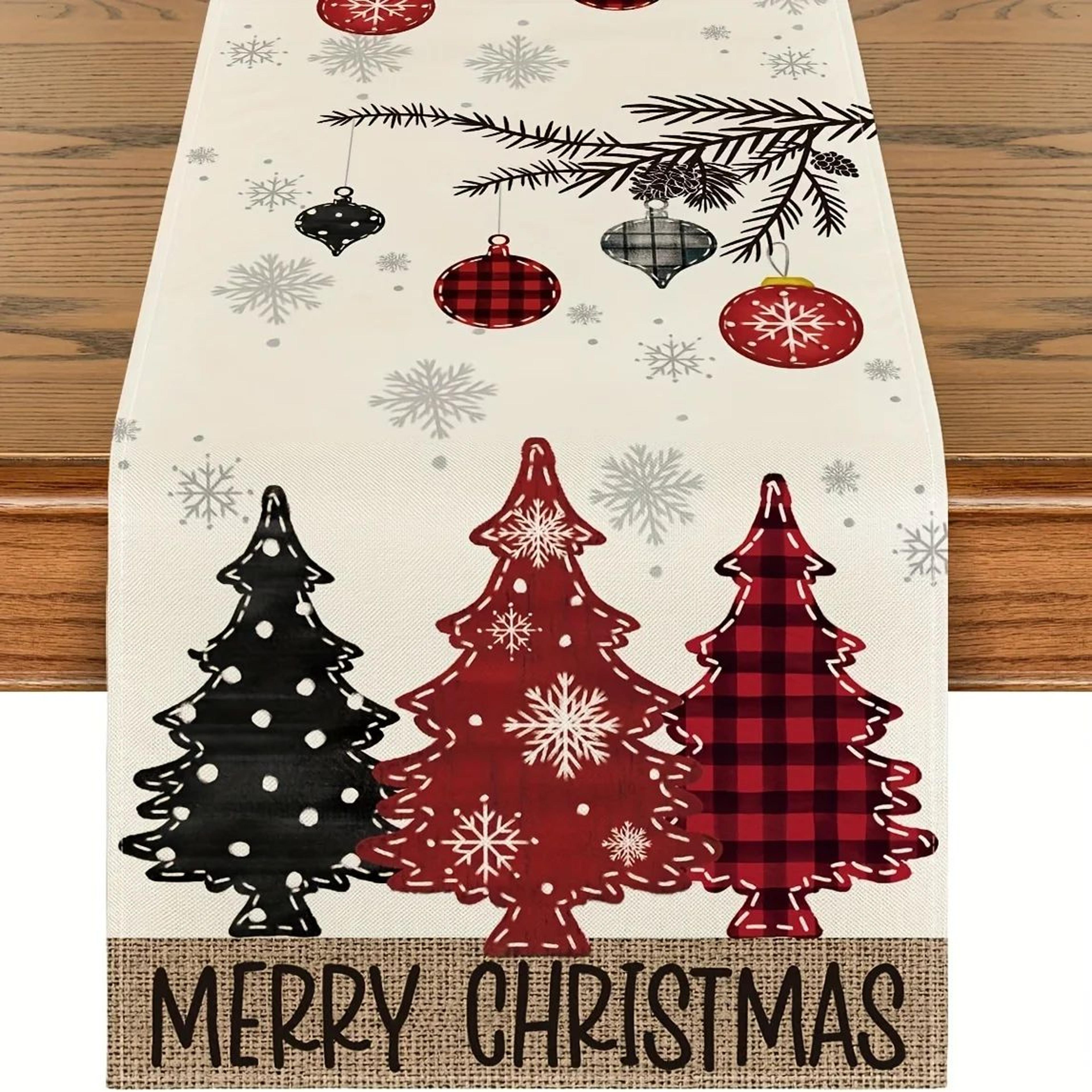 Retro Plaid Christmas Table Runner For Holiday Dining Decor And Winter Home Styling 8