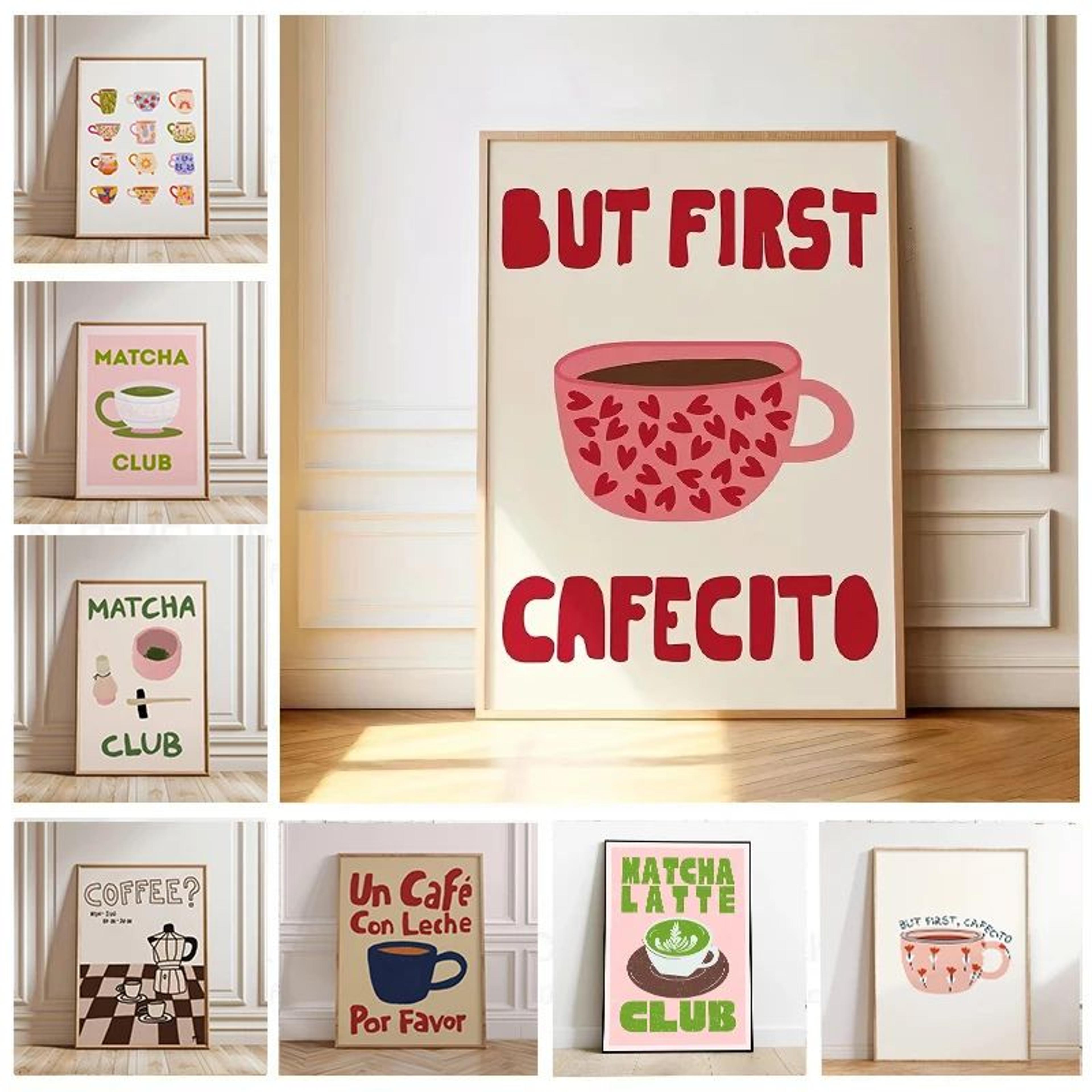but first cafecito canvas wall art minimalist coffee quote decor