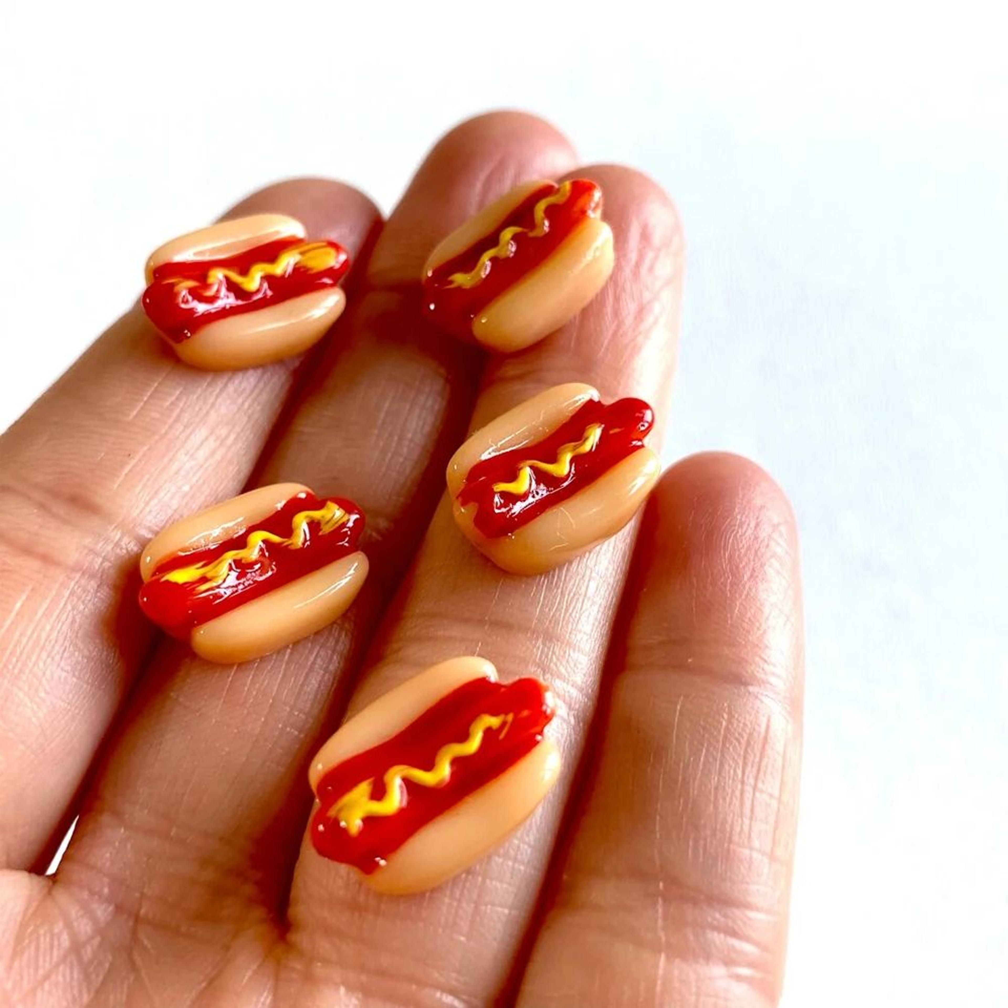 Mini Resin Hotdog Dollhouse Food Decor Kawaii DIY Craft Set 4