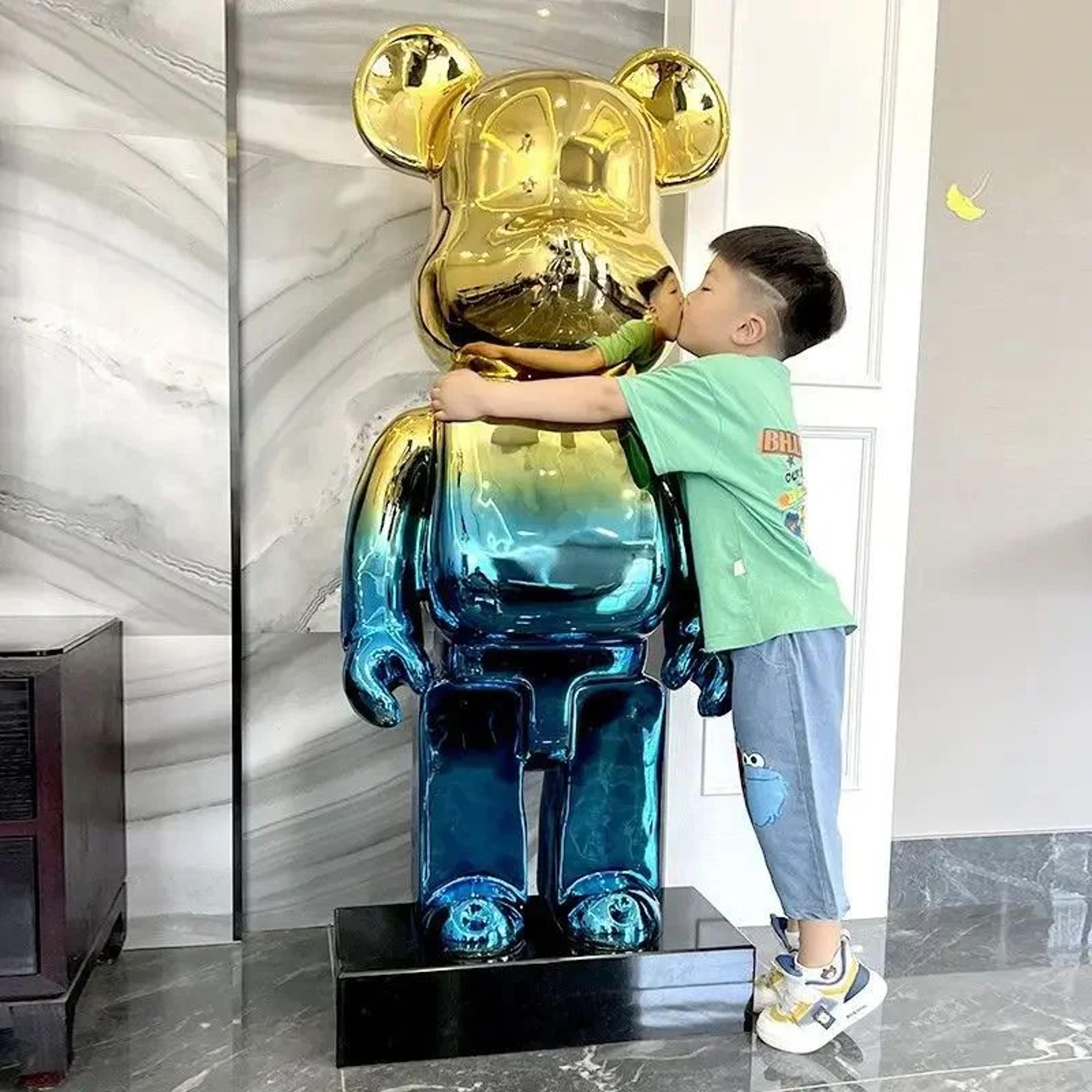 Luxury Gradient Bear Sculpture Modern Mirror Finish Home Decor 5