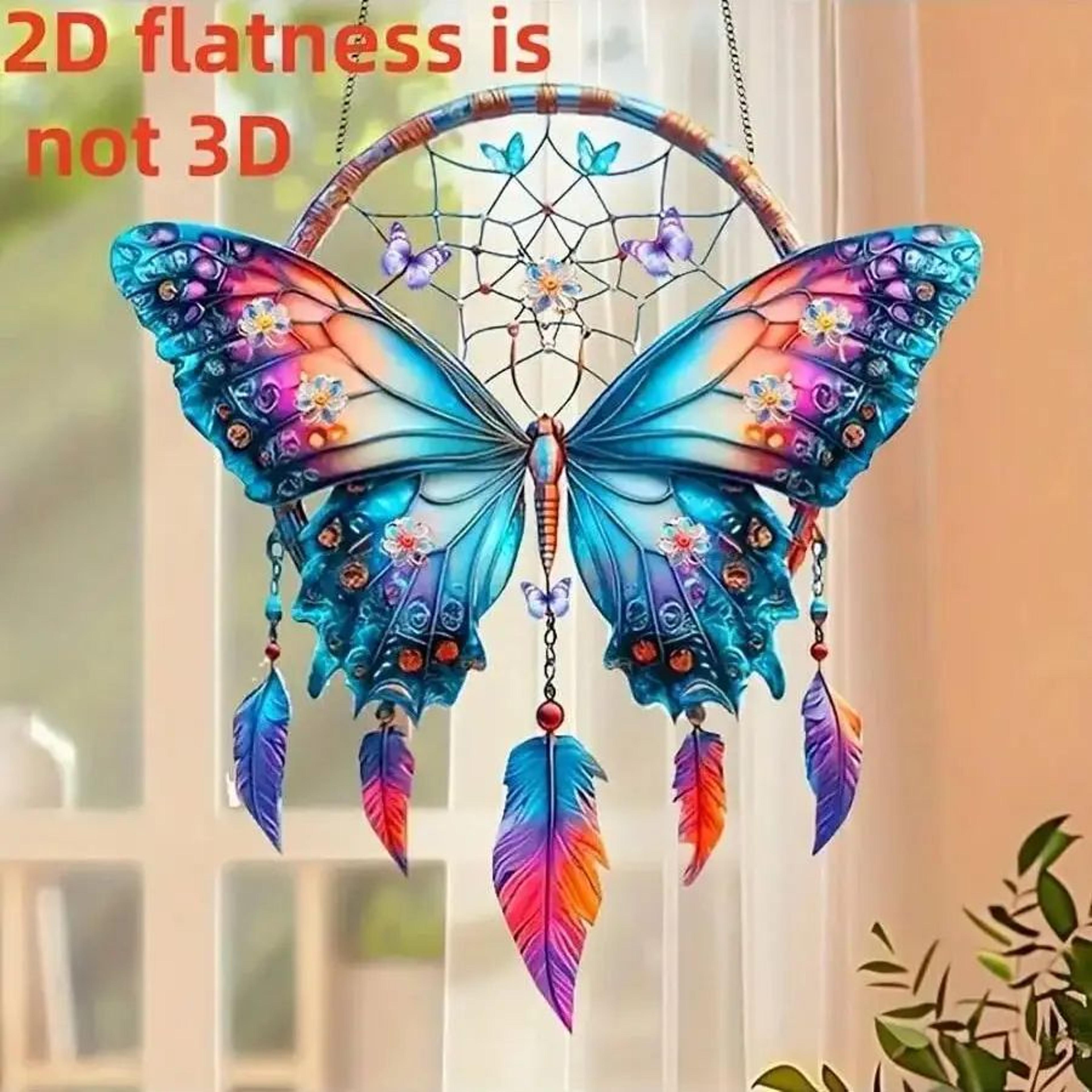 Shiny Butterfly Feather Pendant Wall Decor Gift 3