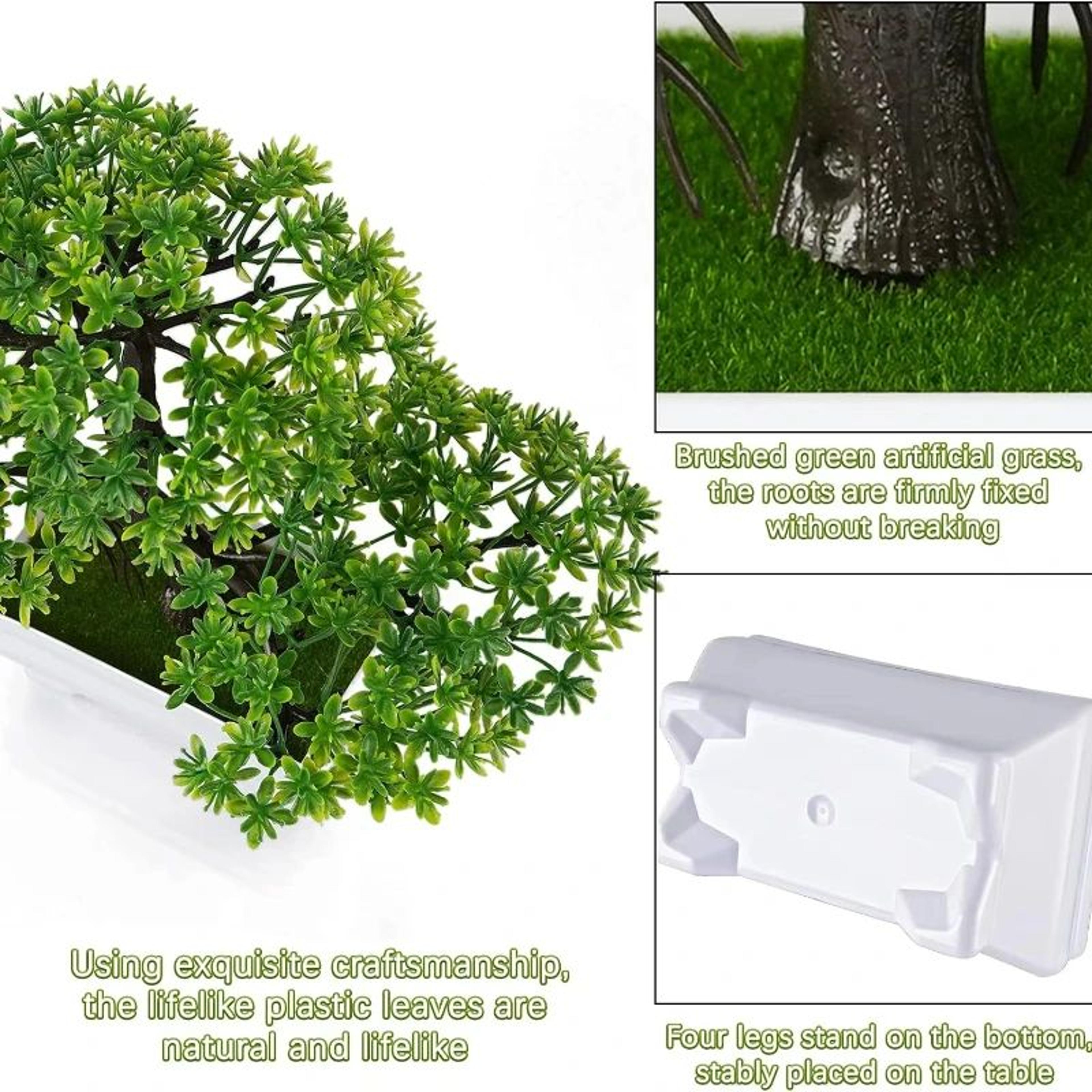 Artificial Bonsai Plant Realistic Green Table Decor For Home Office 2
