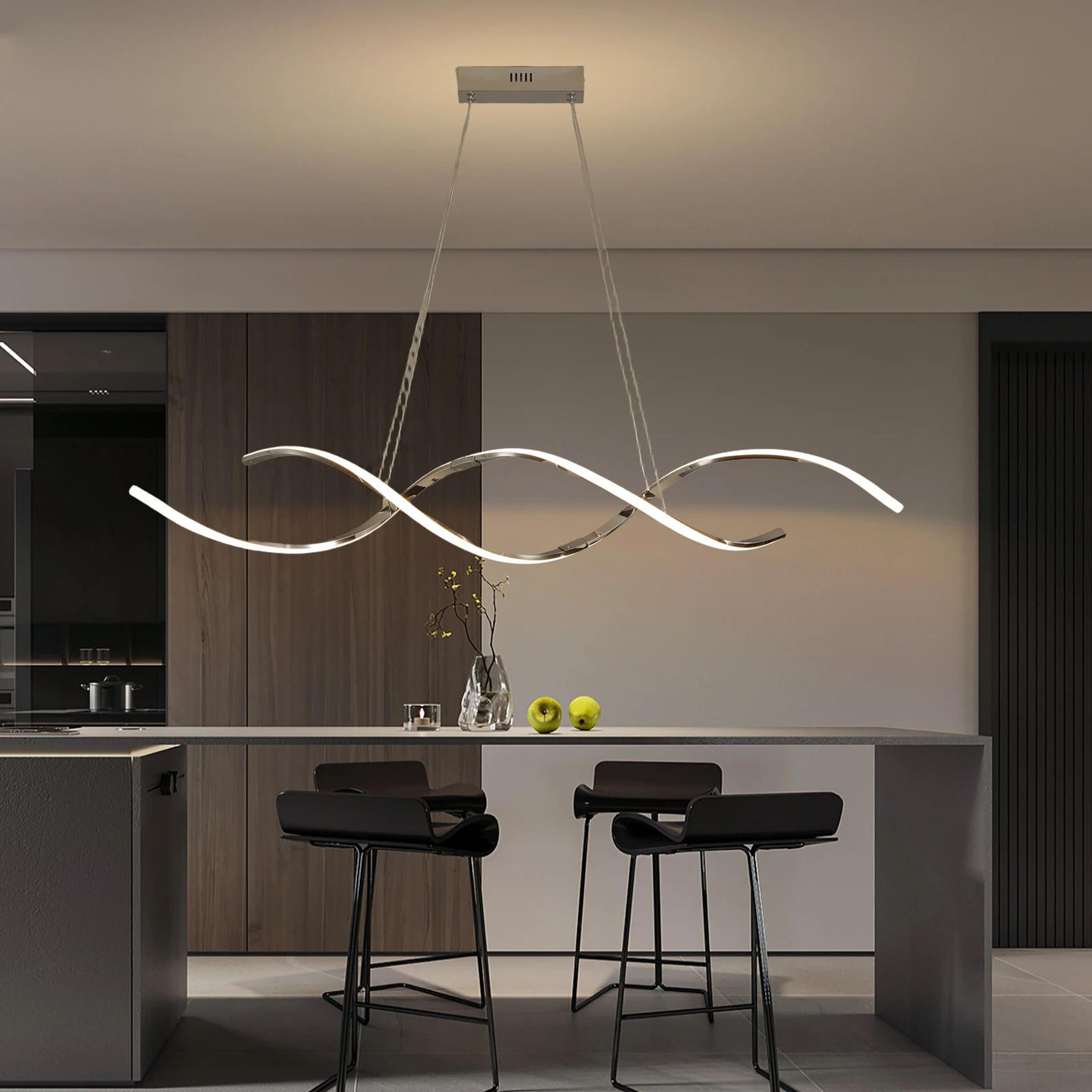 Modern LED Linear Chandelier Pendant Light For Dining Room Kitchen And Living Space 2