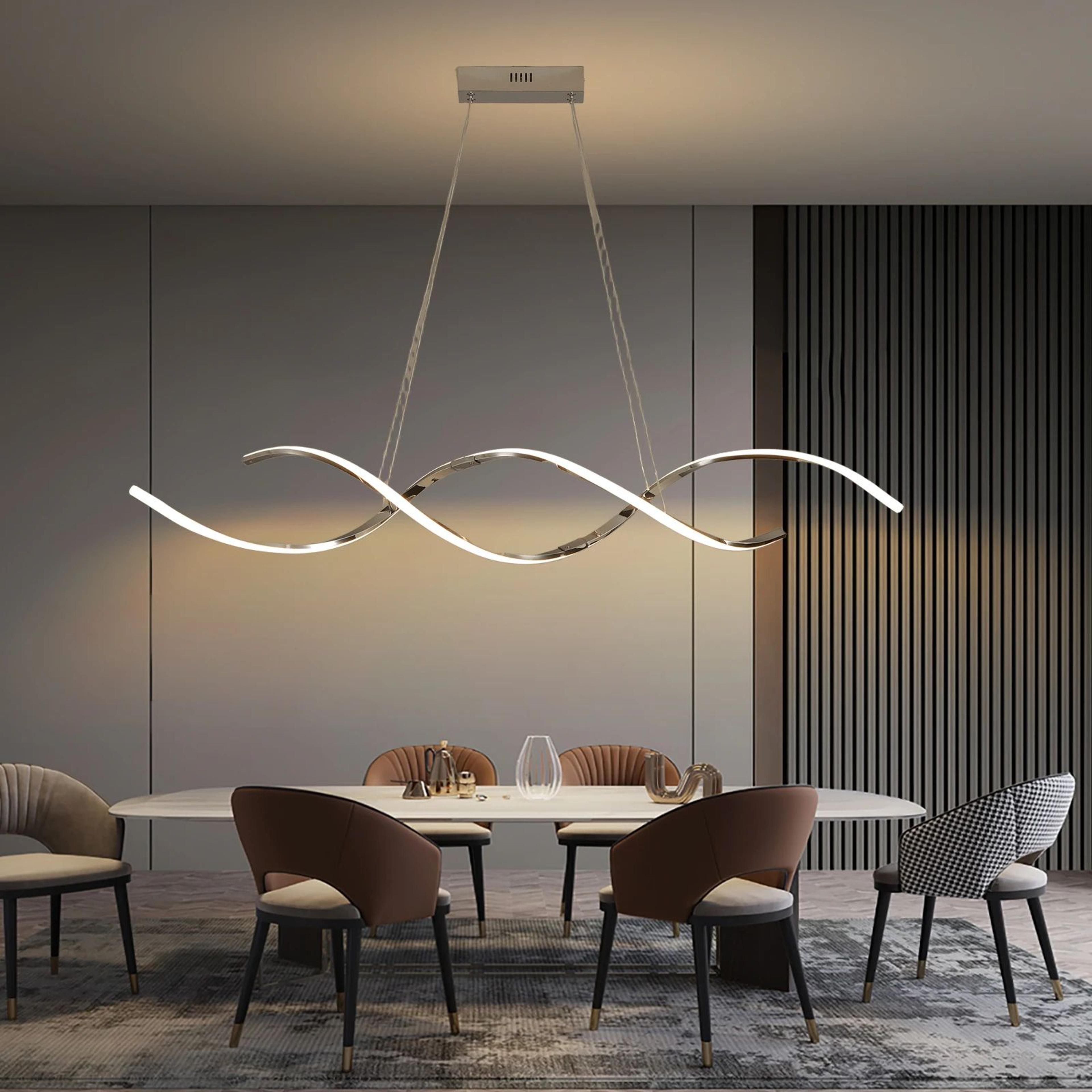 Modern LED Linear Chandelier Pendant Light For Dining Room Kitchen And Living Space 4