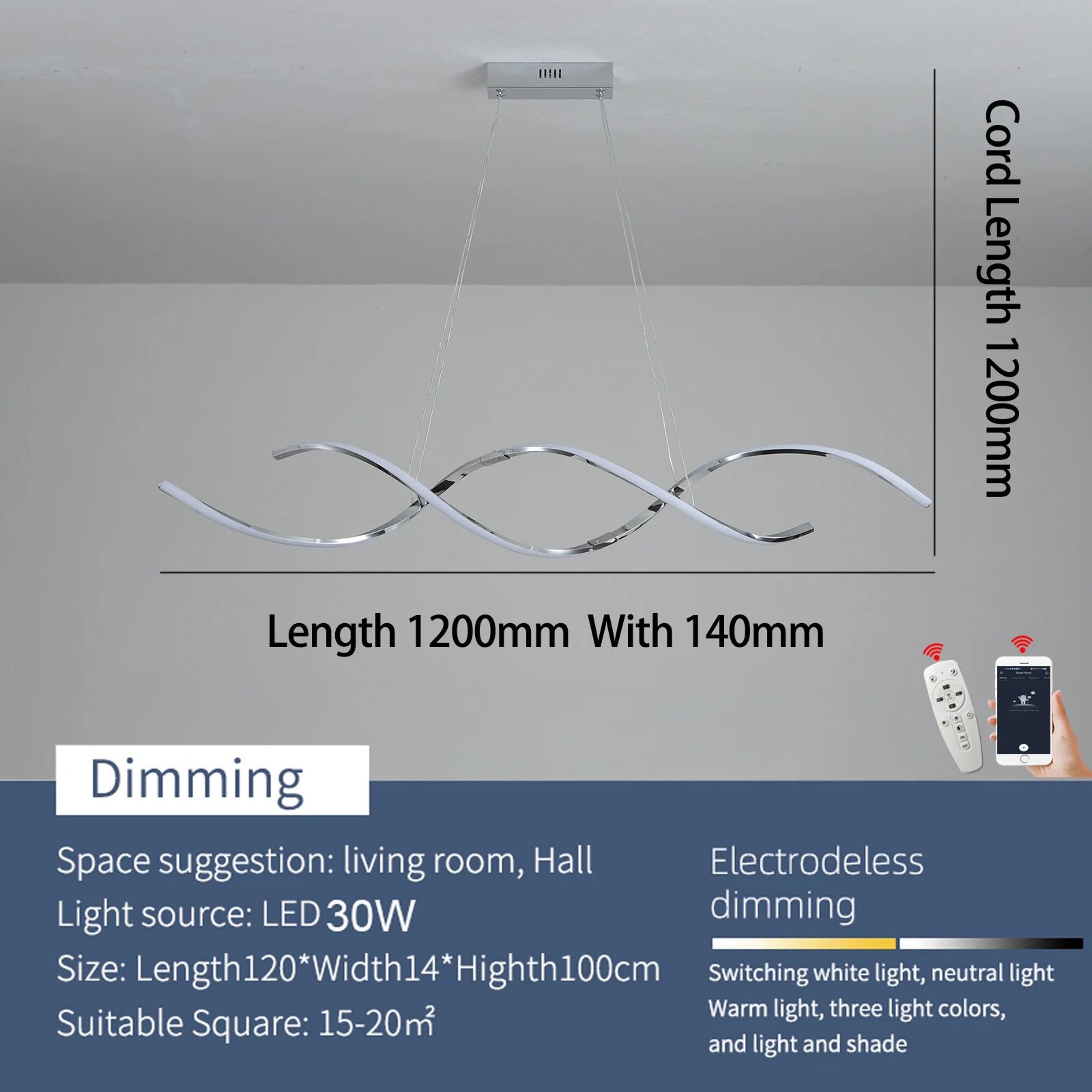 Modern LED Linear Chandelier Pendant Light For Dining Room Kitchen And Living Space 7