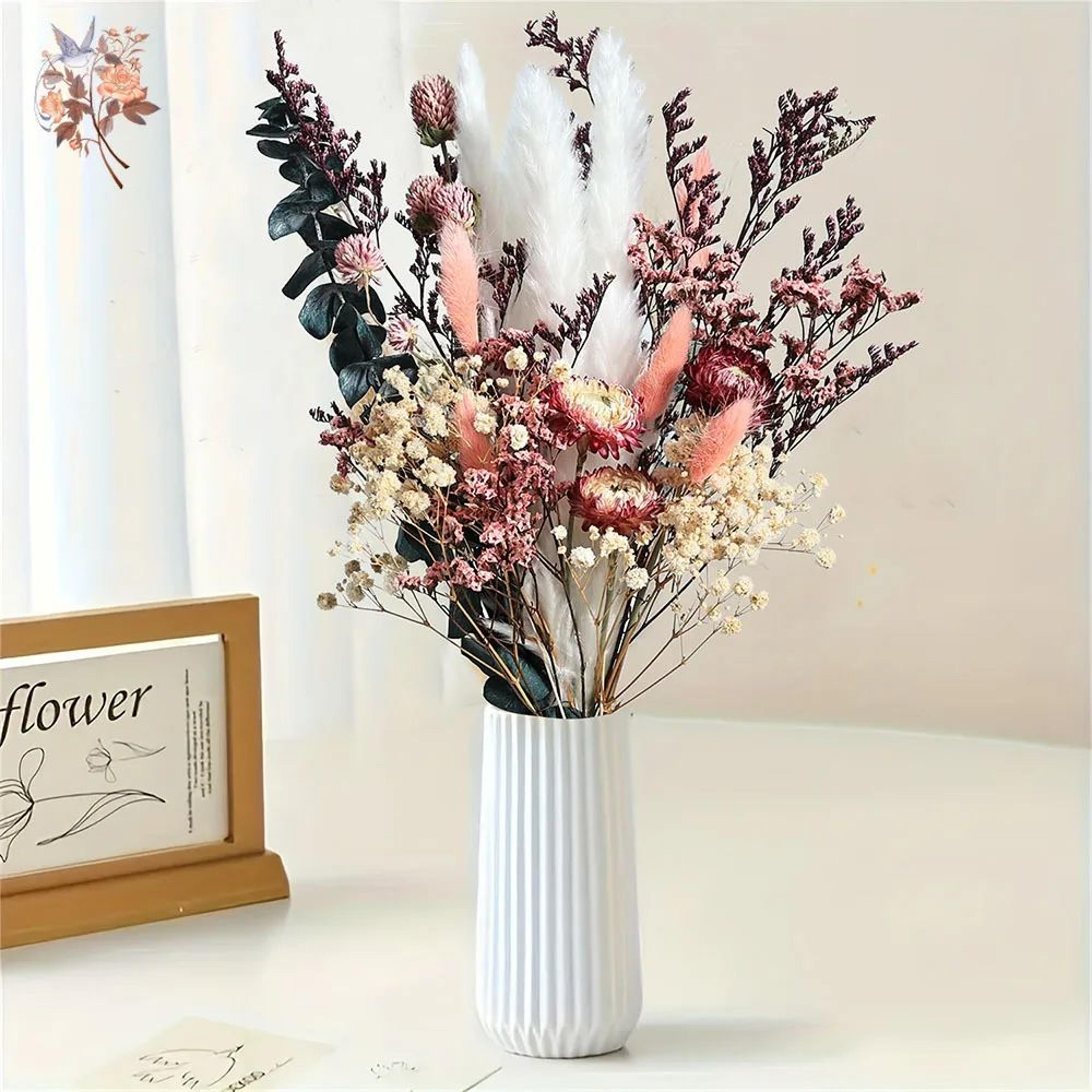 Boho Dried Flower Bouquet Pampas Eucalyptus Wedding Home Decor 1