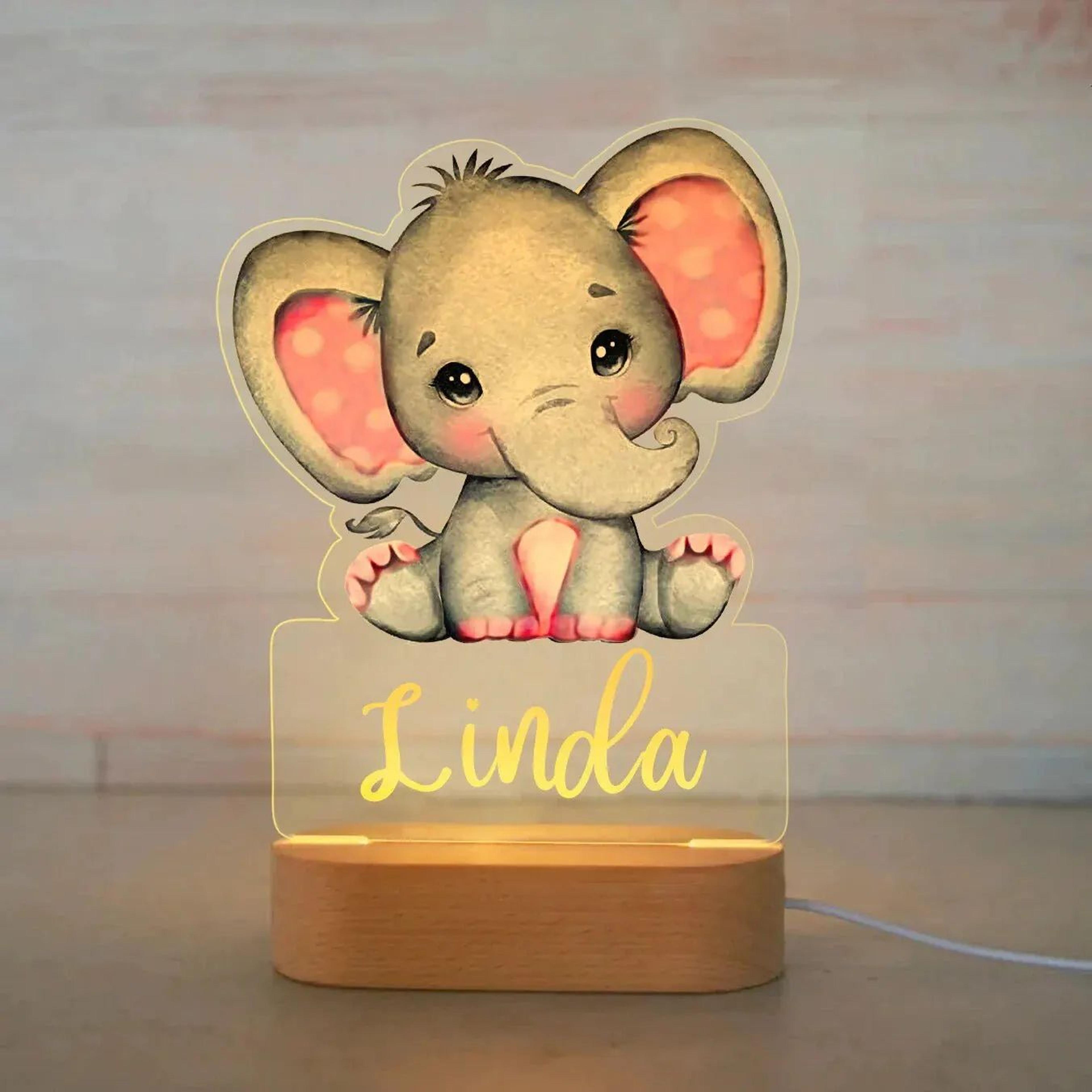 Personalized Kids Name Night Light Custom Acrylic Animal Lamp 7