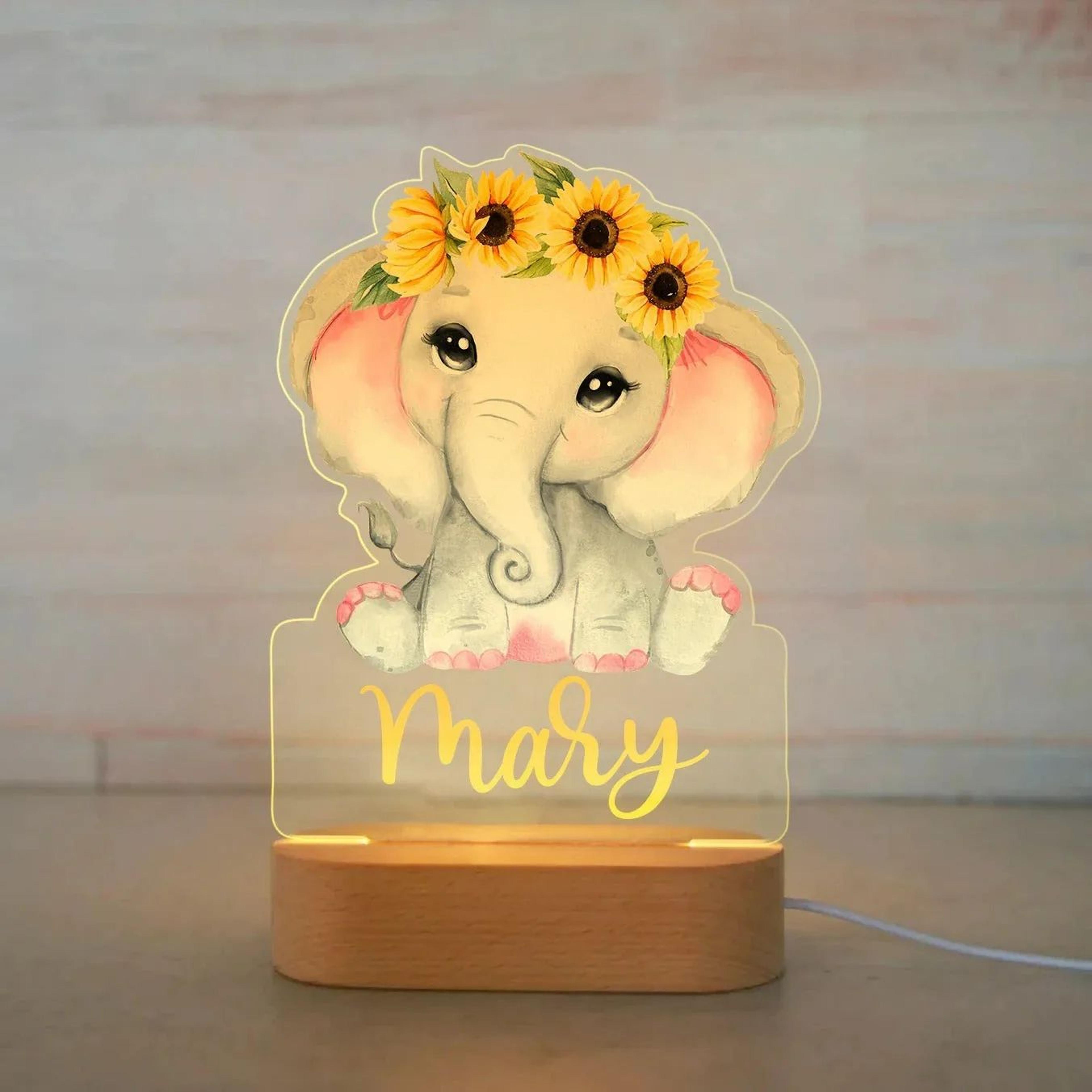 Personalized Kids Name Night Light Custom Acrylic Animal Lamp 26