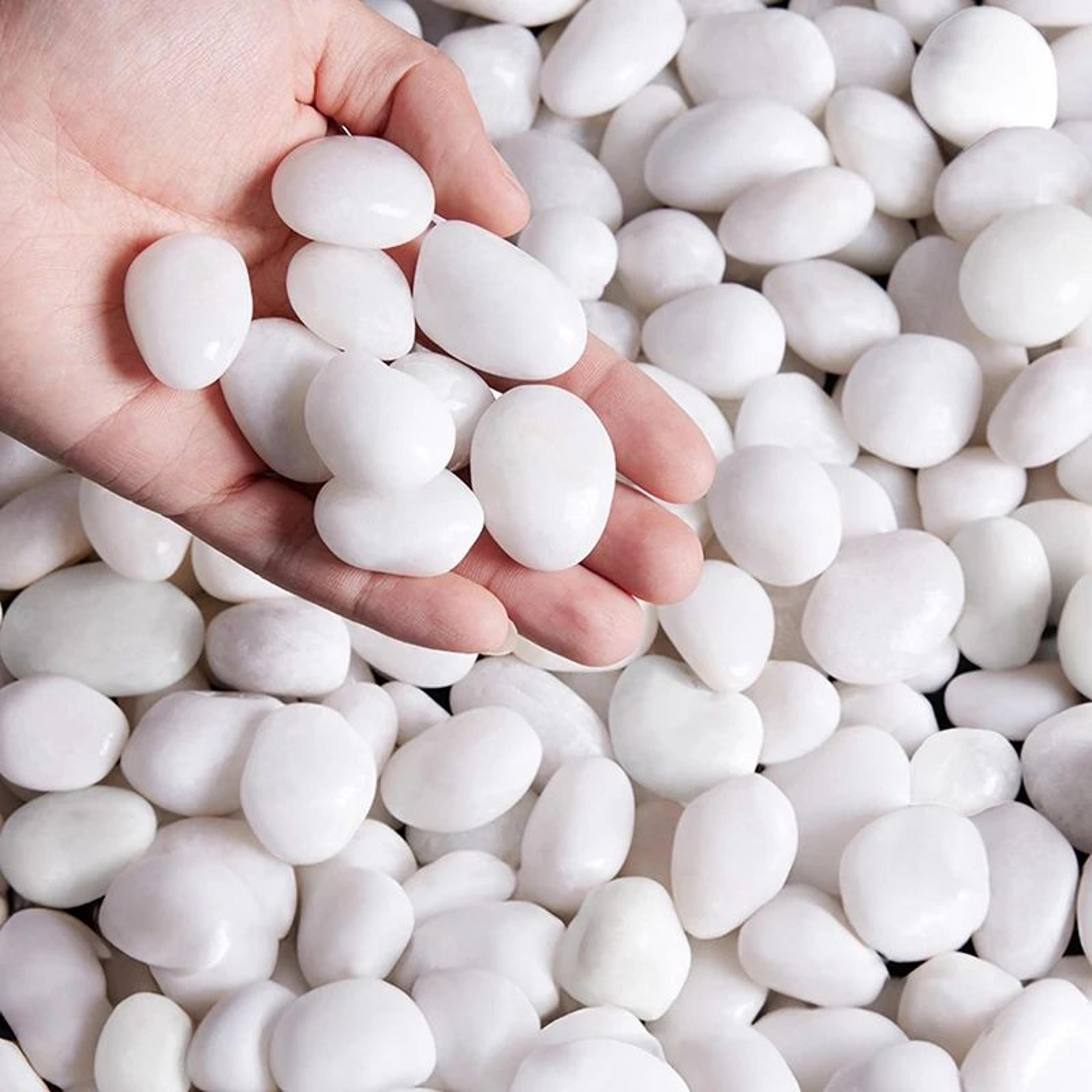 Natural White Pebbles Polished Decorative Stones Garden Aquarium Decor 3