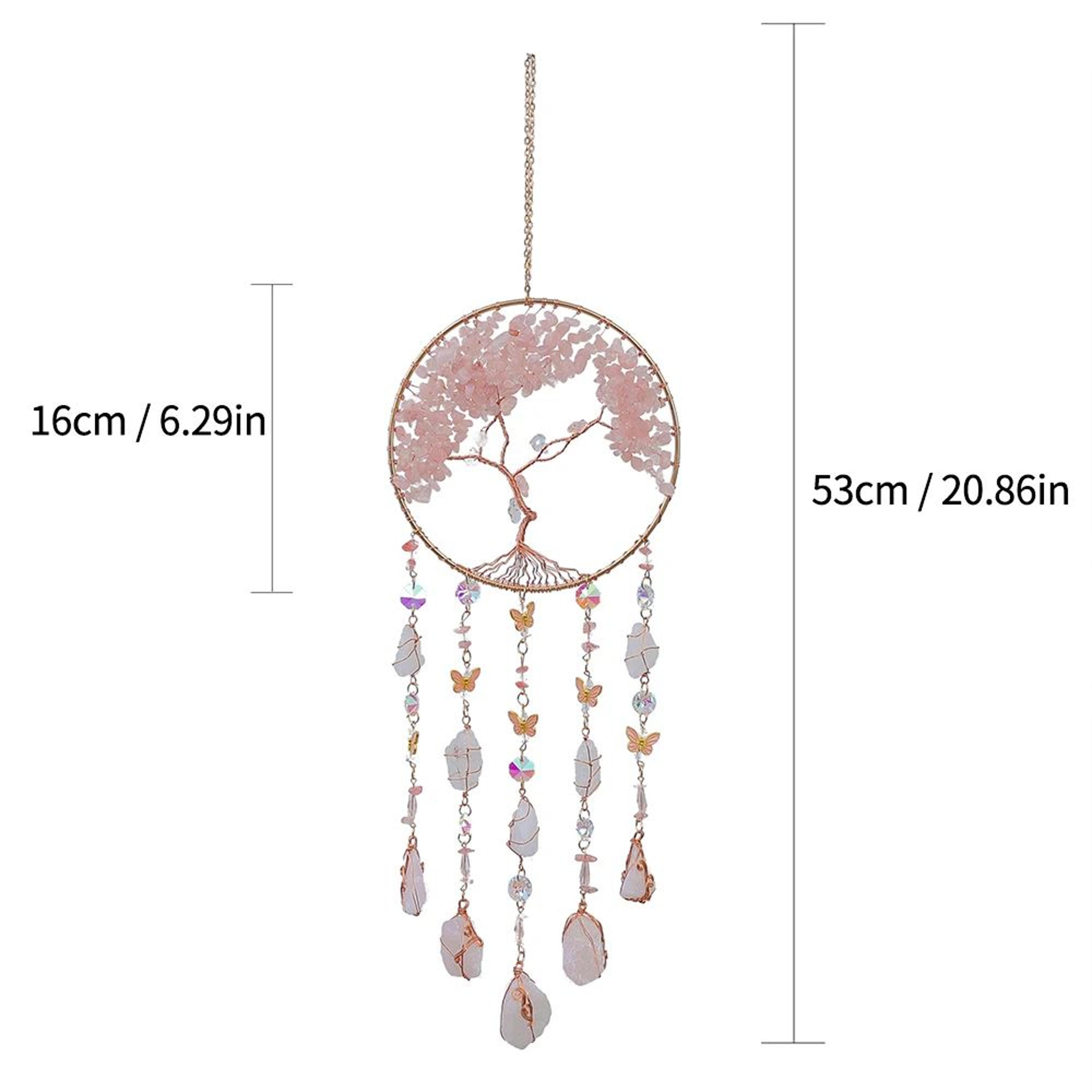 Natural Agate Dream Catcher Crystal Moon Star Wall Hanging Decor 7