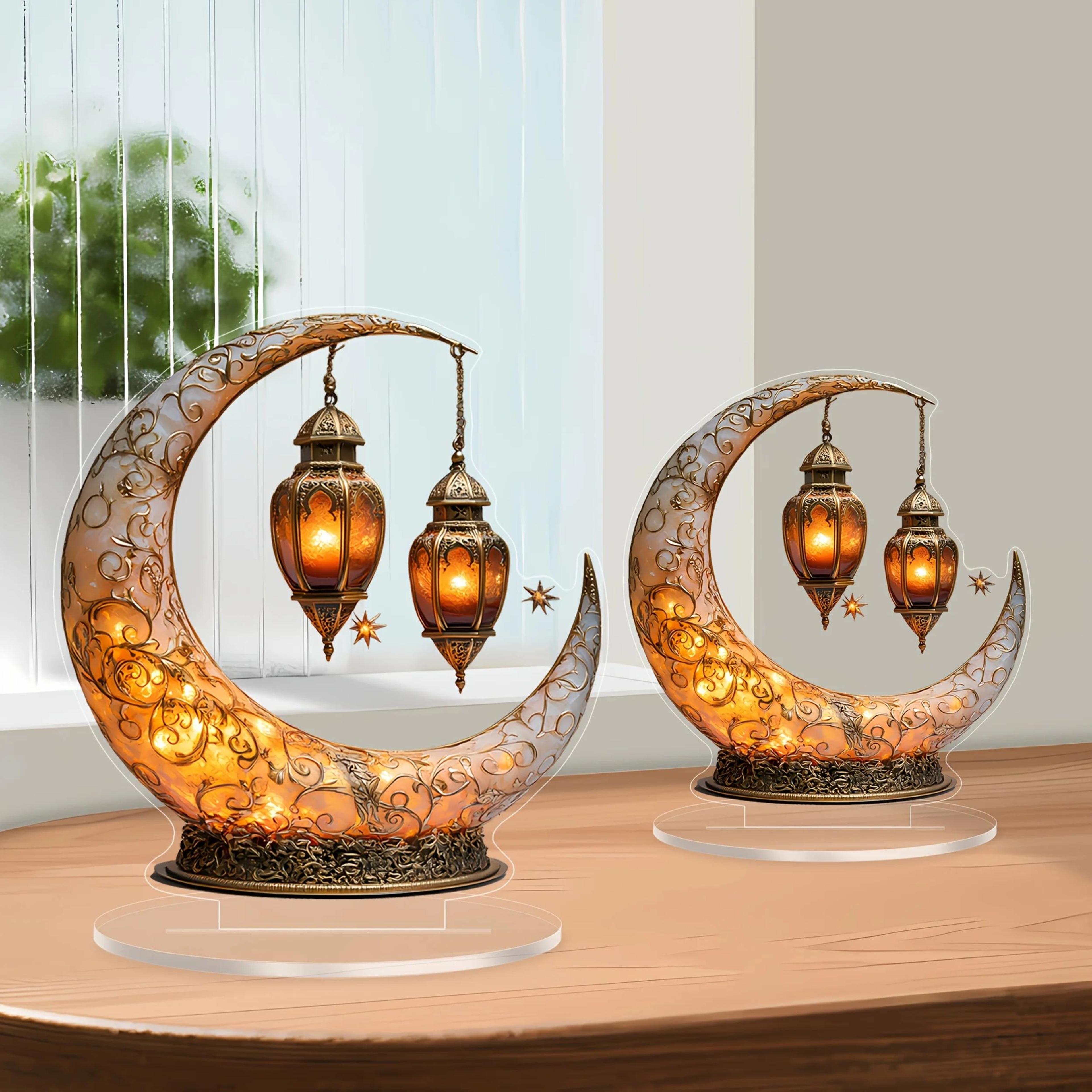 moon and star desktop decor celestial table ornament home office accent
