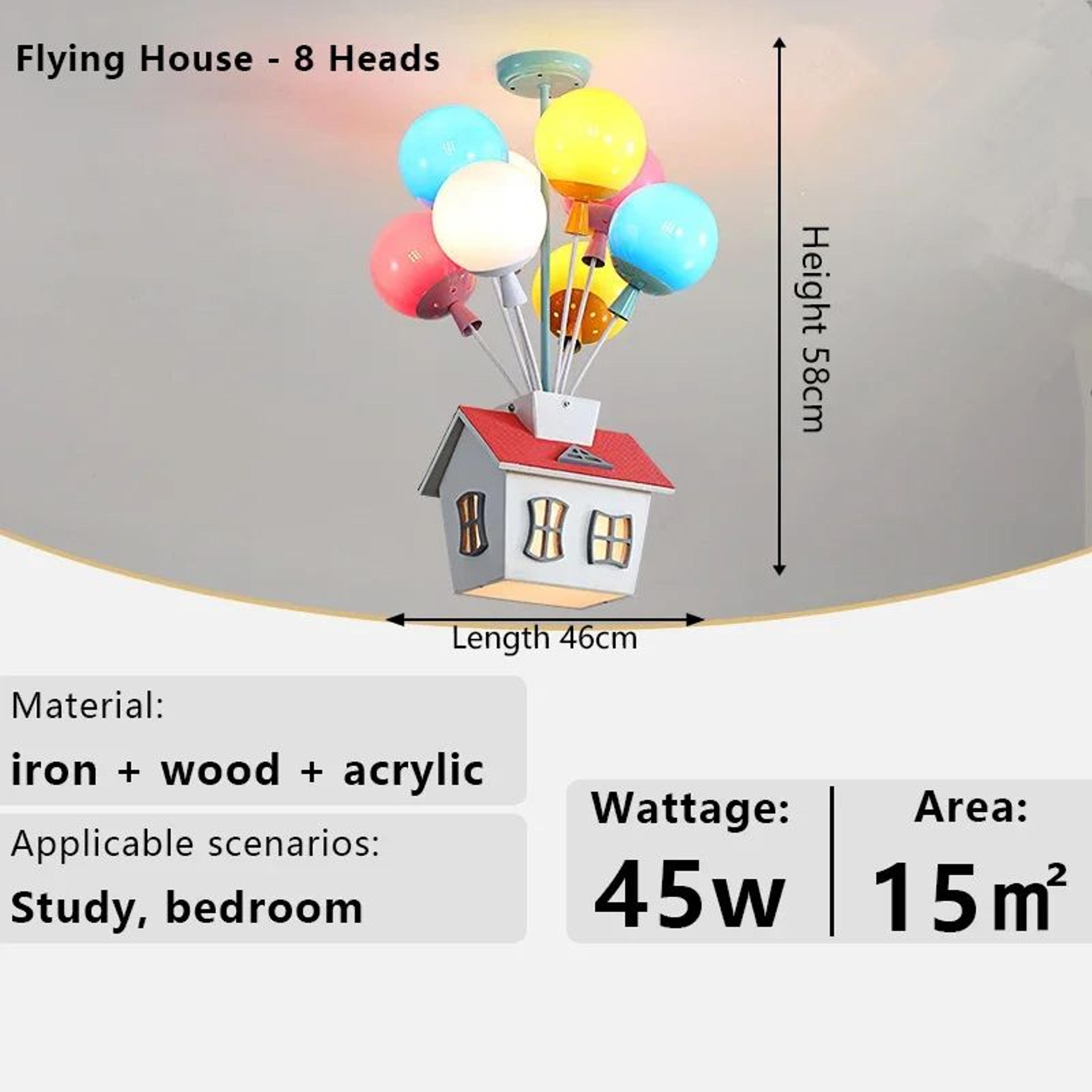 Kids Balloon Chandelier Wooden Ceiling Light For Bedroom And Playroom Decor 12
