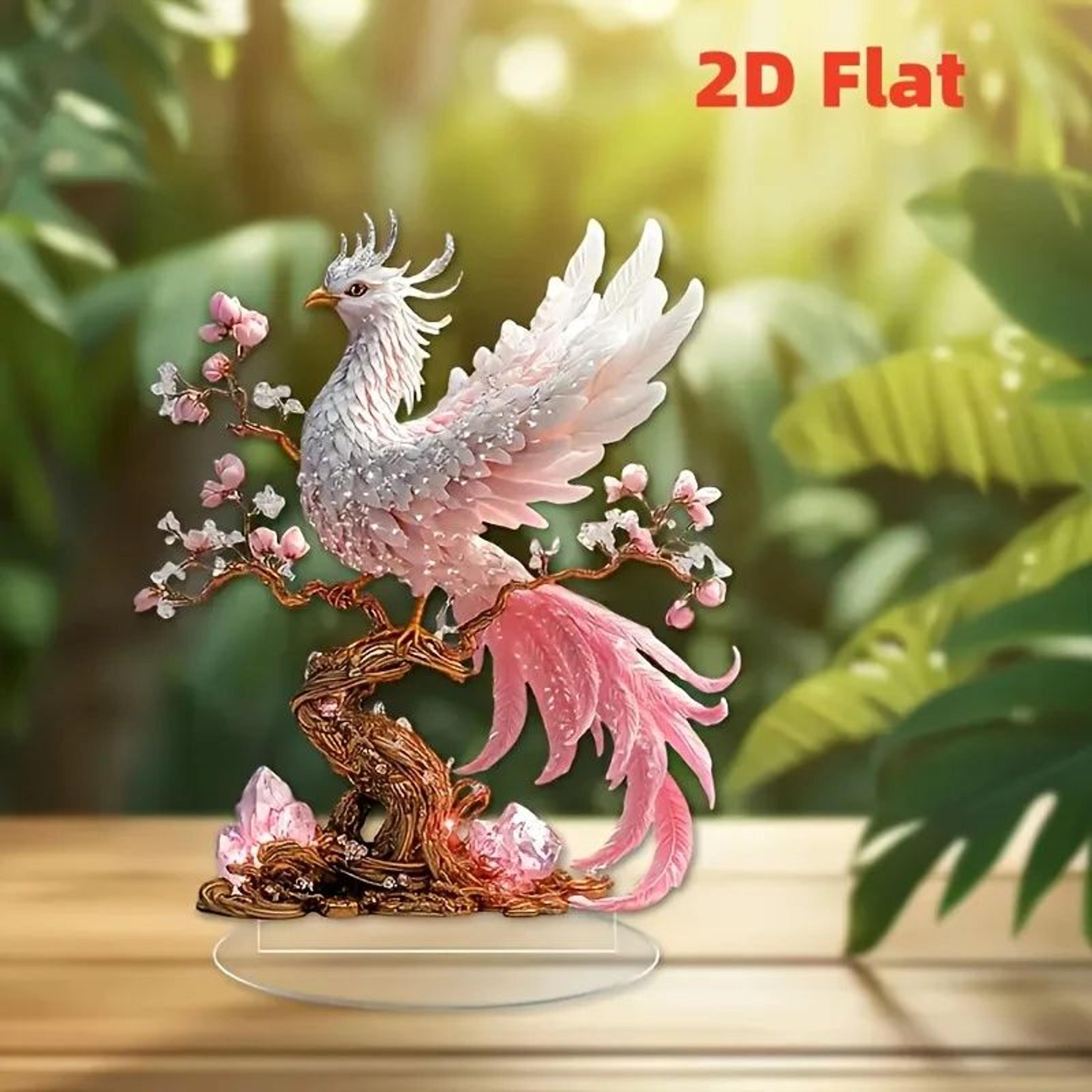 Crystal Phoenix Statue Elegant Glass Phoenix Decor For Desk And Office 2